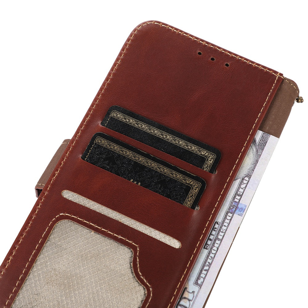 For Google Pixel 9 Wallet Case Crazy Horse Texture Genuine Cow Leather Phone Cover
