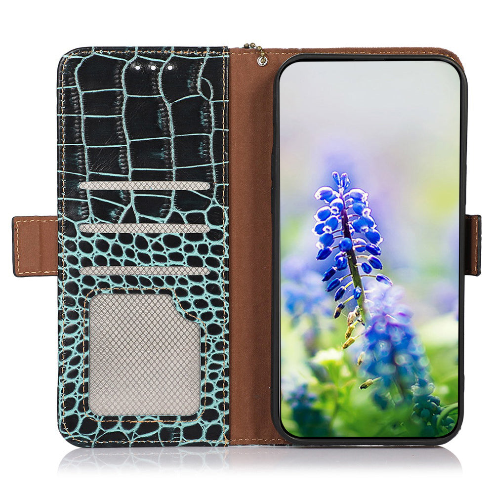 For OnePlus Nord CE4 5G / Ace 3V 5G Case Genuine Cow Leather Wallet Phone Cover Crocodile Texture