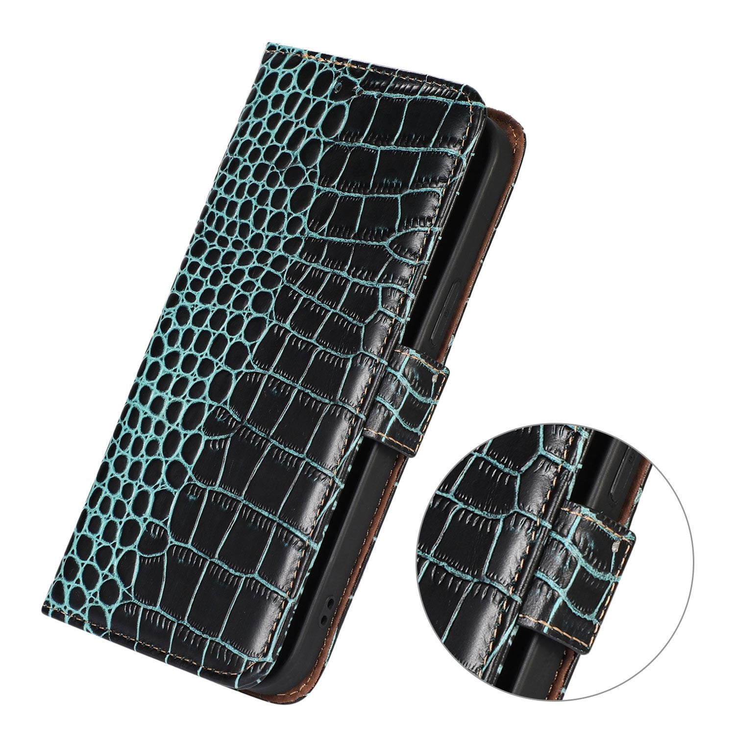 For OnePlus Nord CE4 5G / Ace 3V 5G Case Genuine Cow Leather Wallet Phone Cover Crocodile Texture