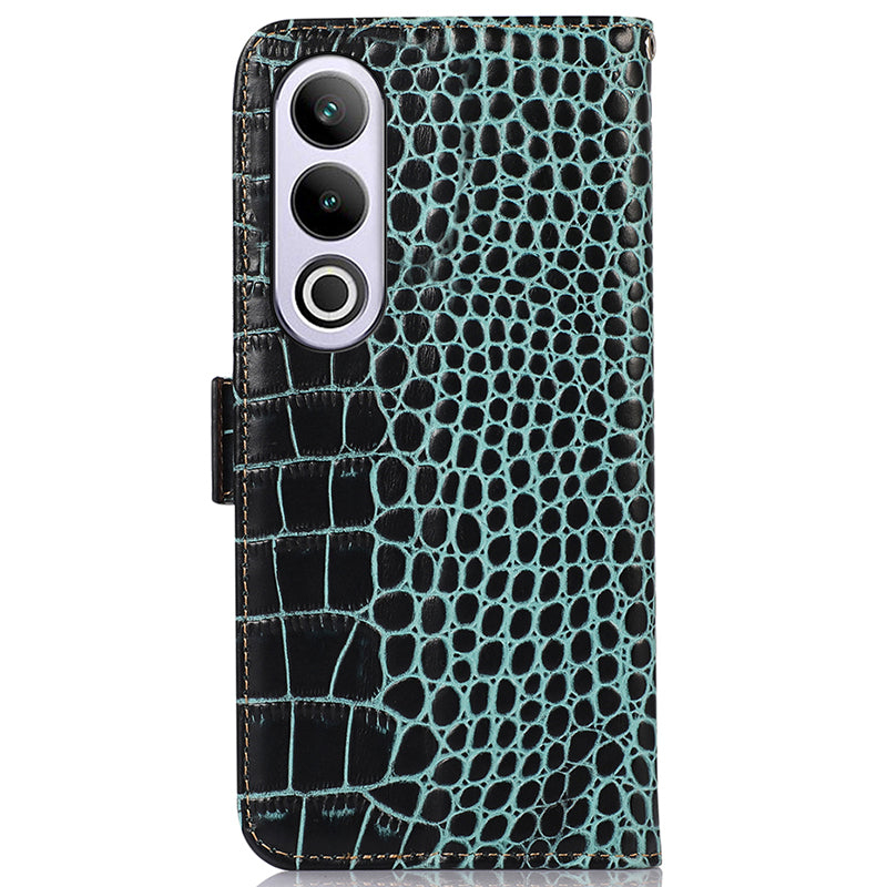 For OnePlus Nord CE4 5G / Ace 3V 5G Case Genuine Cow Leather Wallet Phone Cover Crocodile Texture