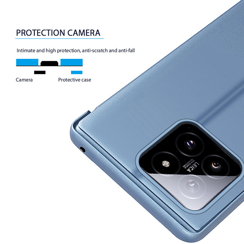 For Xiaomi 14 Pro Case Shockproof Stand Phone Cover with View Window Design