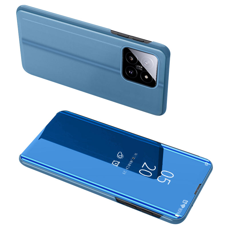 For Xiaomi 14 Case Leather+PC Stand View Window Cell Phone Cover