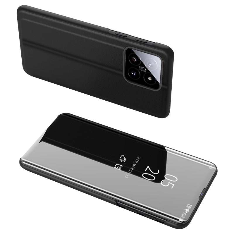 For Xiaomi 14 Case Leather+PC Stand View Window Cell Phone Cover