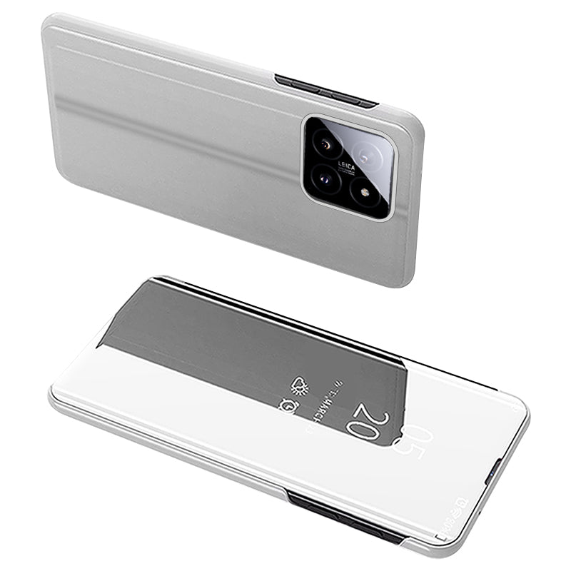 For Xiaomi 14 Case Leather+PC Stand View Window Cell Phone Cover