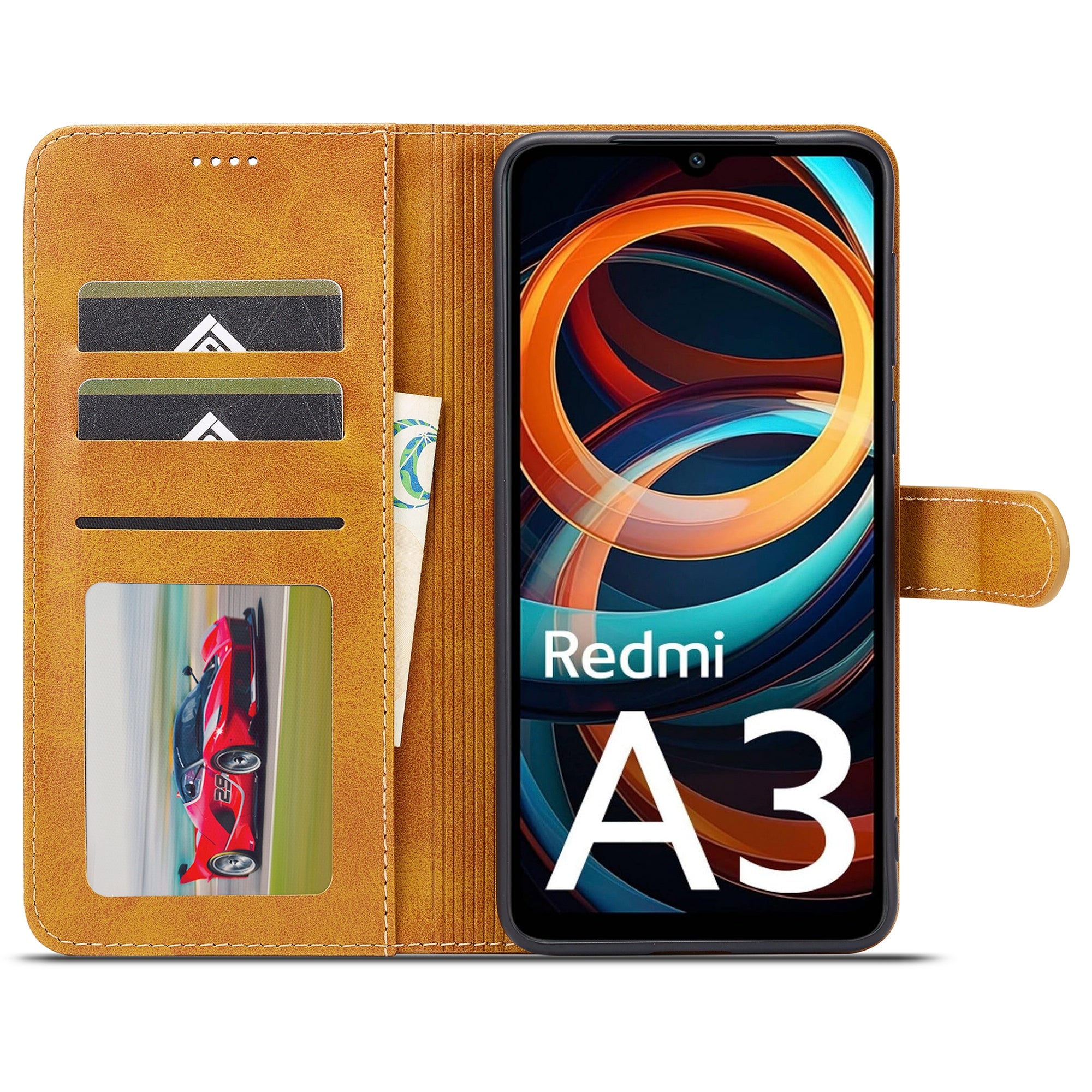LC.IMEEKE For Xiaomi Redmi A3 / Poco C61 4G Case Calf Texture Flip Stand Shockproof Phone Cover