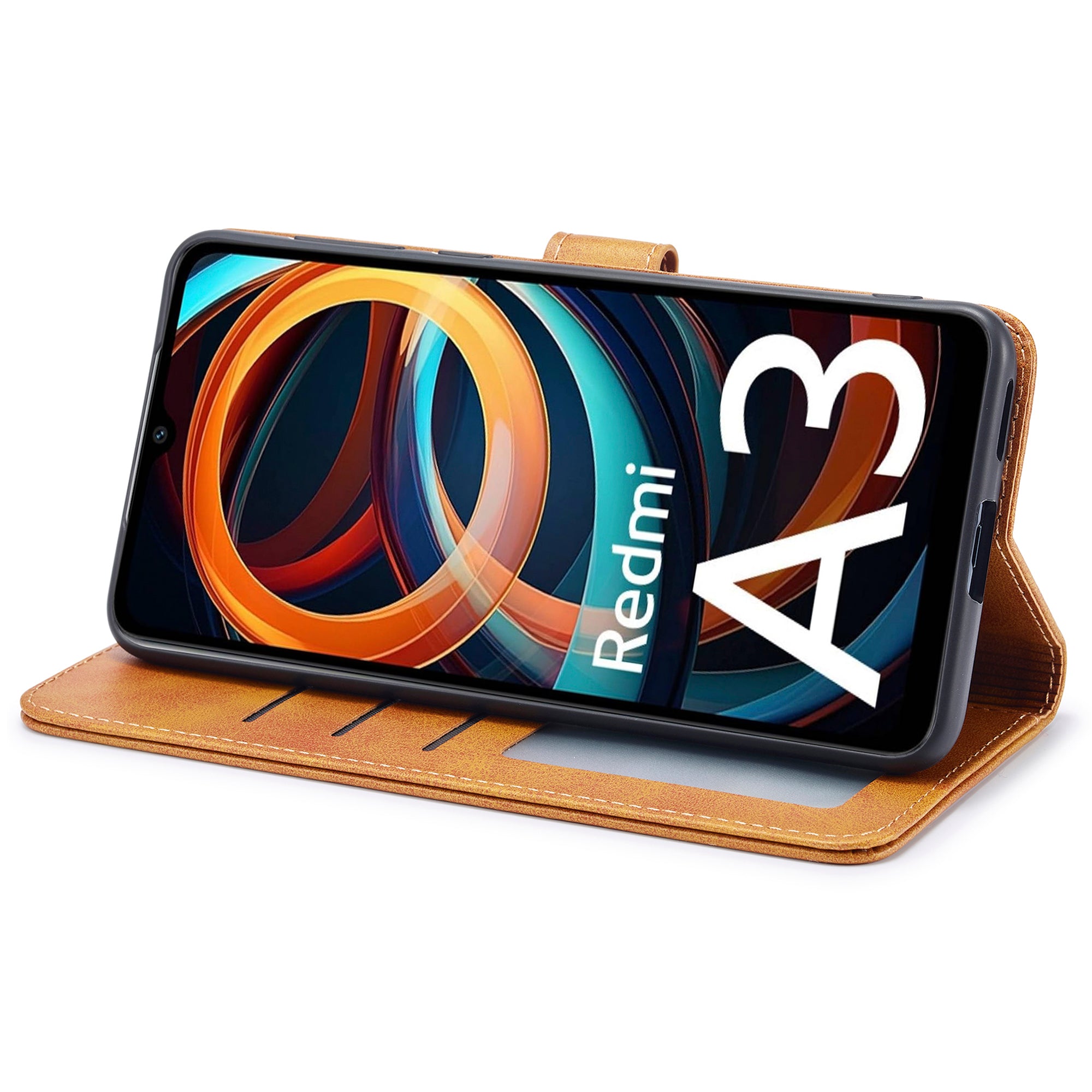LC.IMEEKE For Xiaomi Redmi A3 / Poco C61 4G Case Calf Texture Flip Stand Shockproof Phone Cover