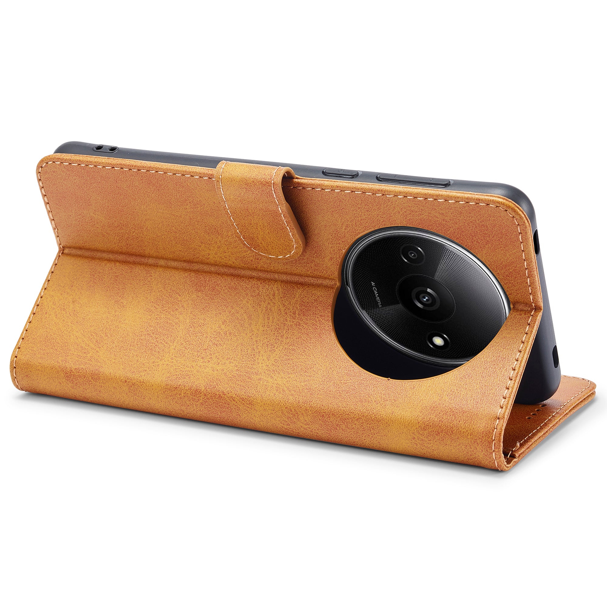 LC.IMEEKE For Xiaomi Redmi A3 / Poco C61 4G Case Calf Texture Flip Stand Shockproof Phone Cover