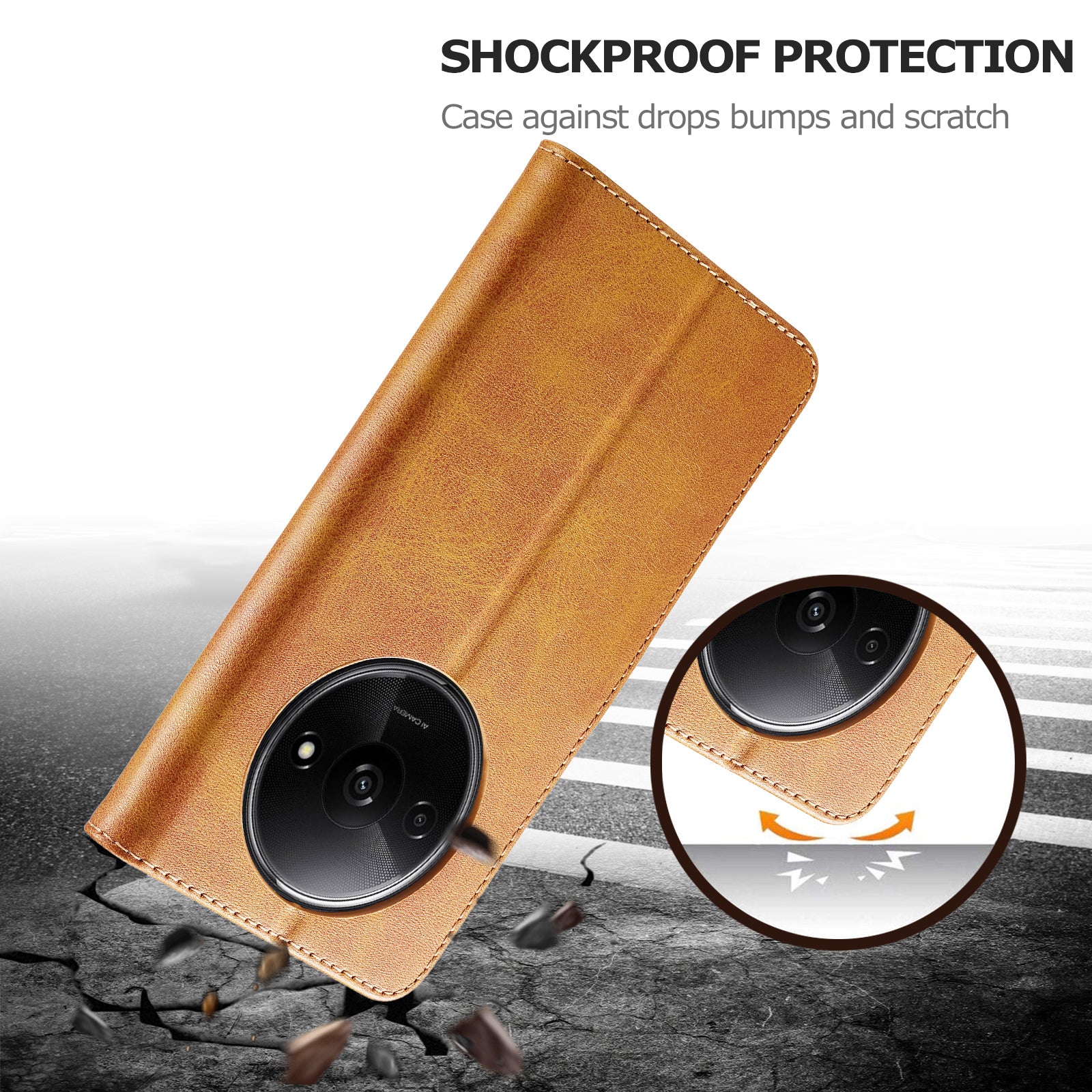 LC.IMEEKE For Xiaomi Redmi A3 / Poco C61 4G Case Calf Texture Flip Stand Shockproof Phone Cover