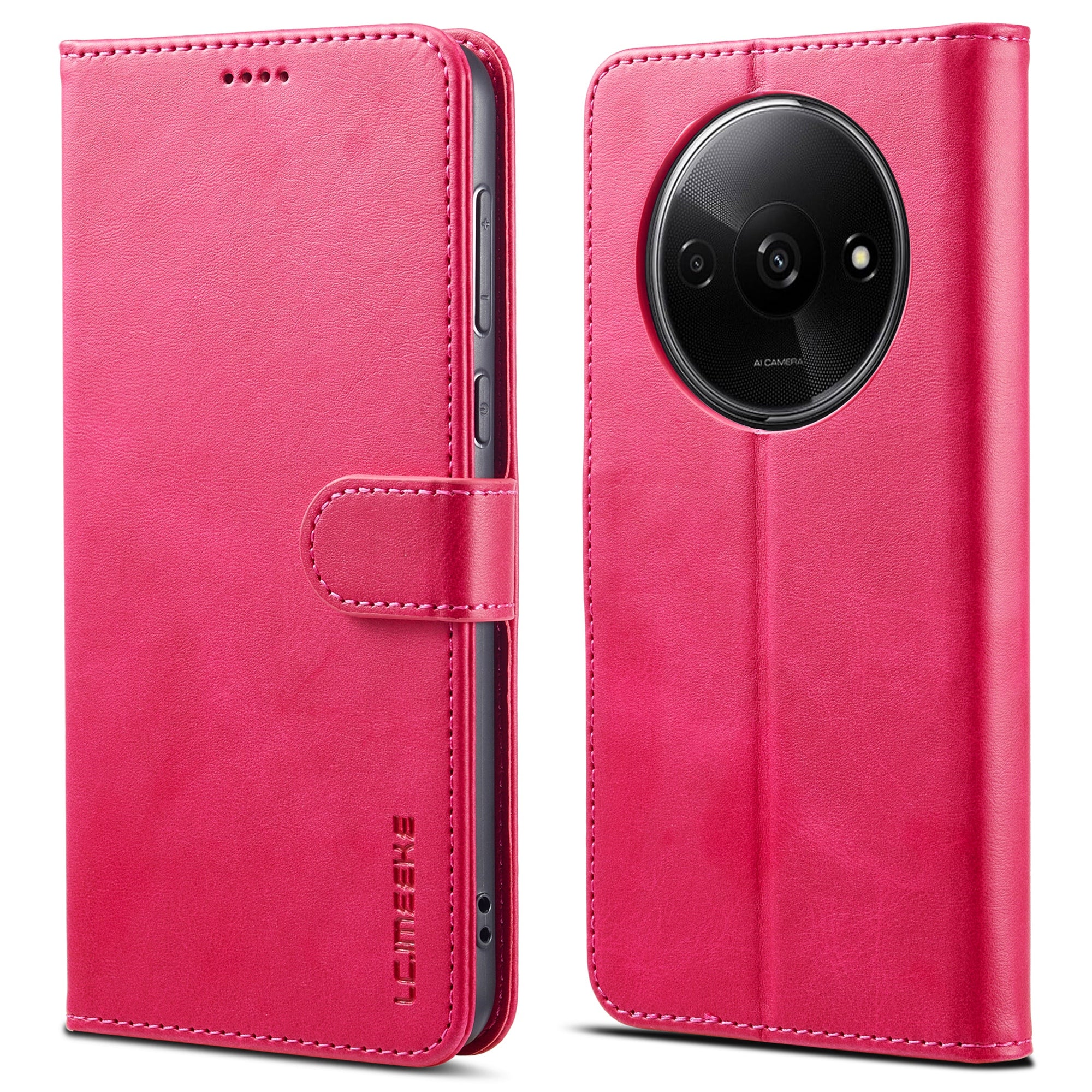 LC.IMEEKE For Xiaomi Redmi A3 / Poco C61 4G Case Calf Texture Flip Stand Shockproof Phone Cover