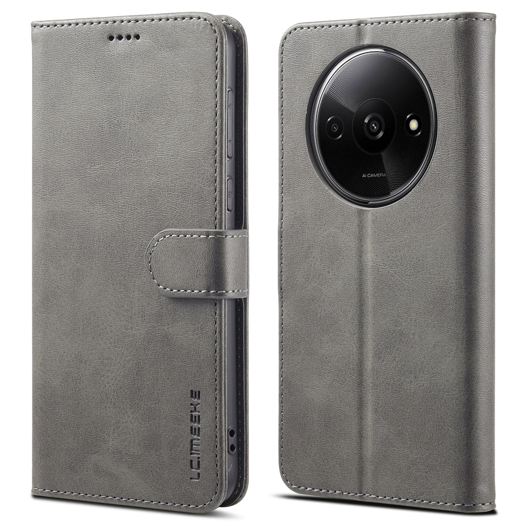 LC.IMEEKE For Xiaomi Redmi A3 / Poco C61 4G Case Calf Texture Flip Stand Shockproof Phone Cover