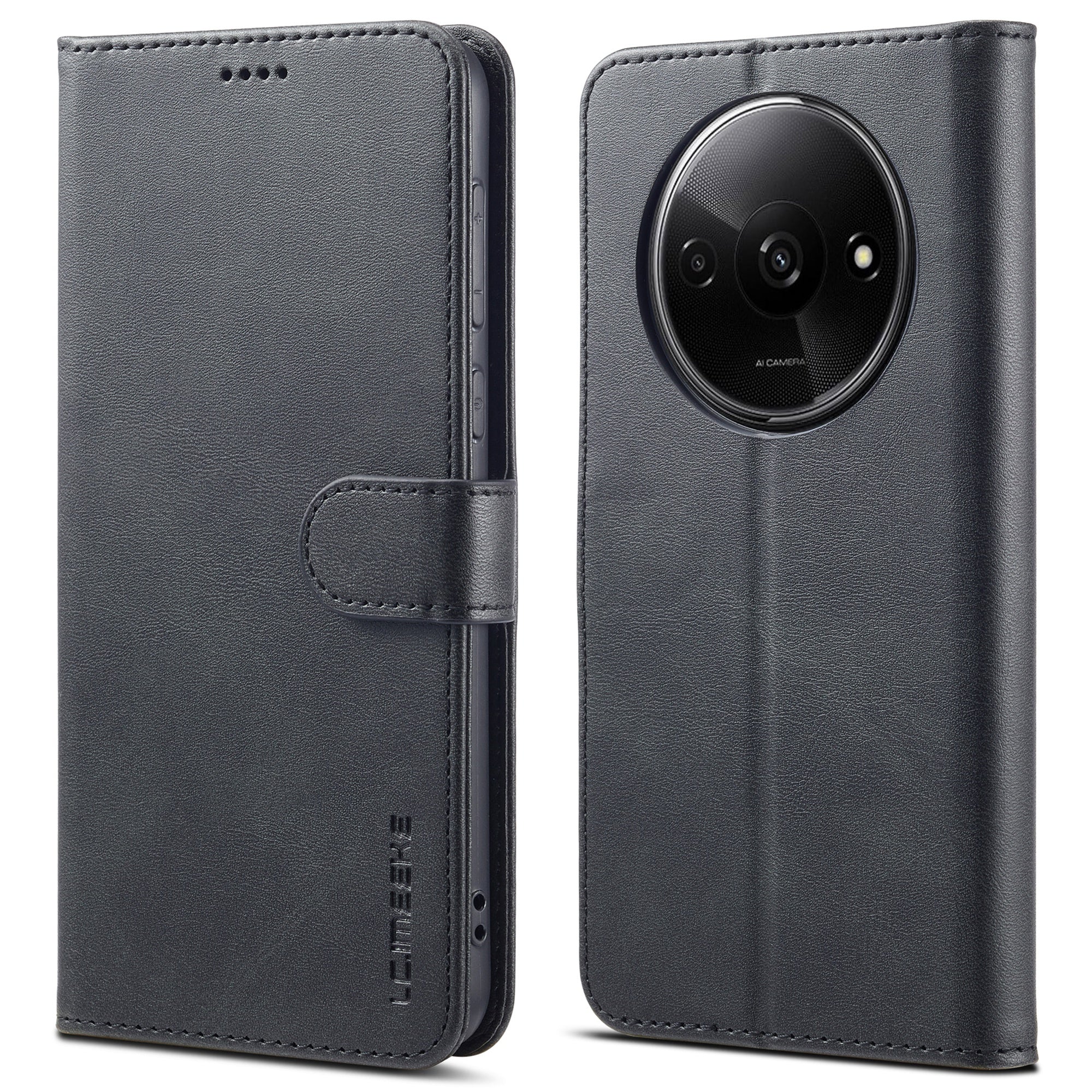 LC.IMEEKE For Xiaomi Redmi A3 / Poco C61 4G Case Calf Texture Flip Stand Shockproof Phone Cover