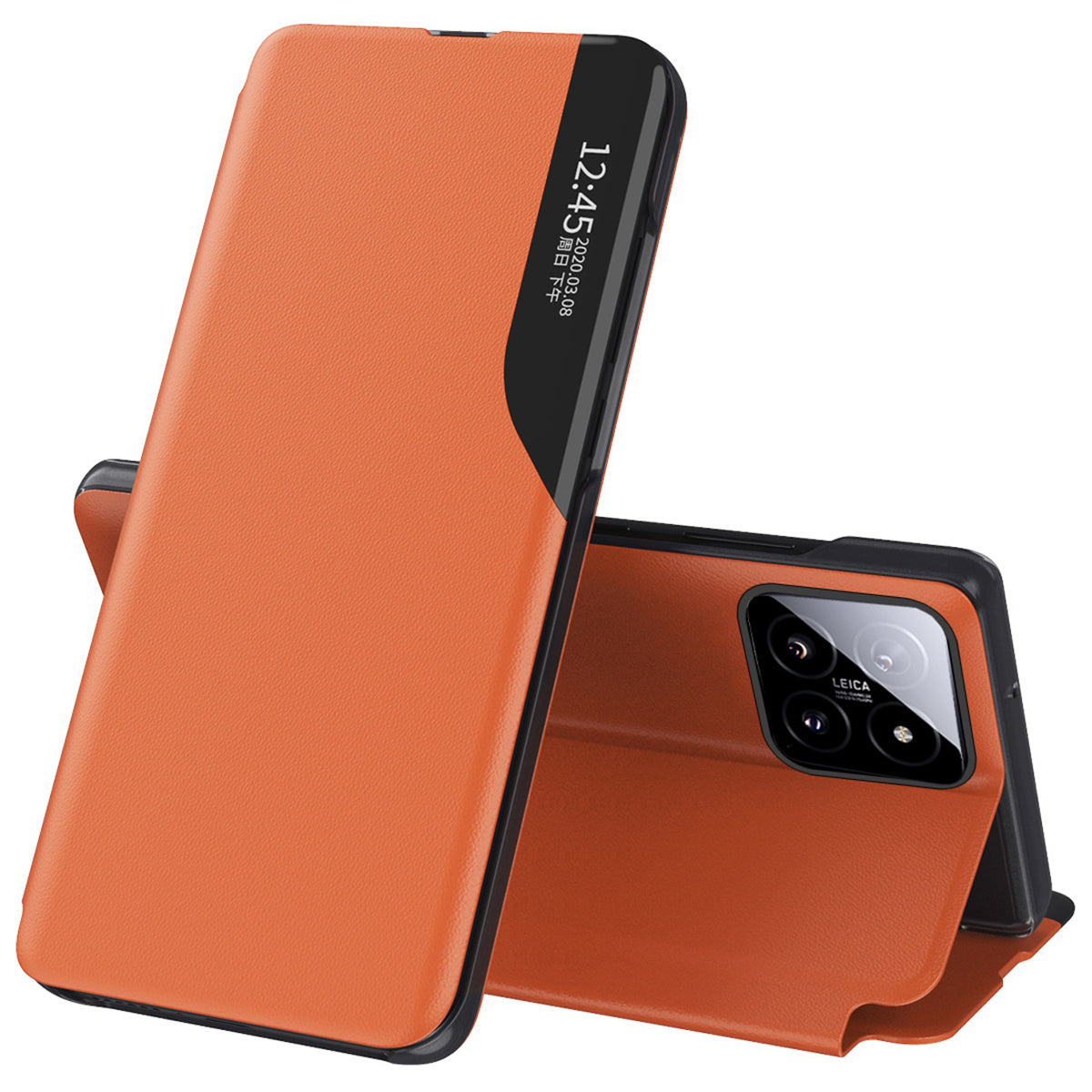 For Xiaomi 14 Case View Window PU Leather Flip Phone Cover