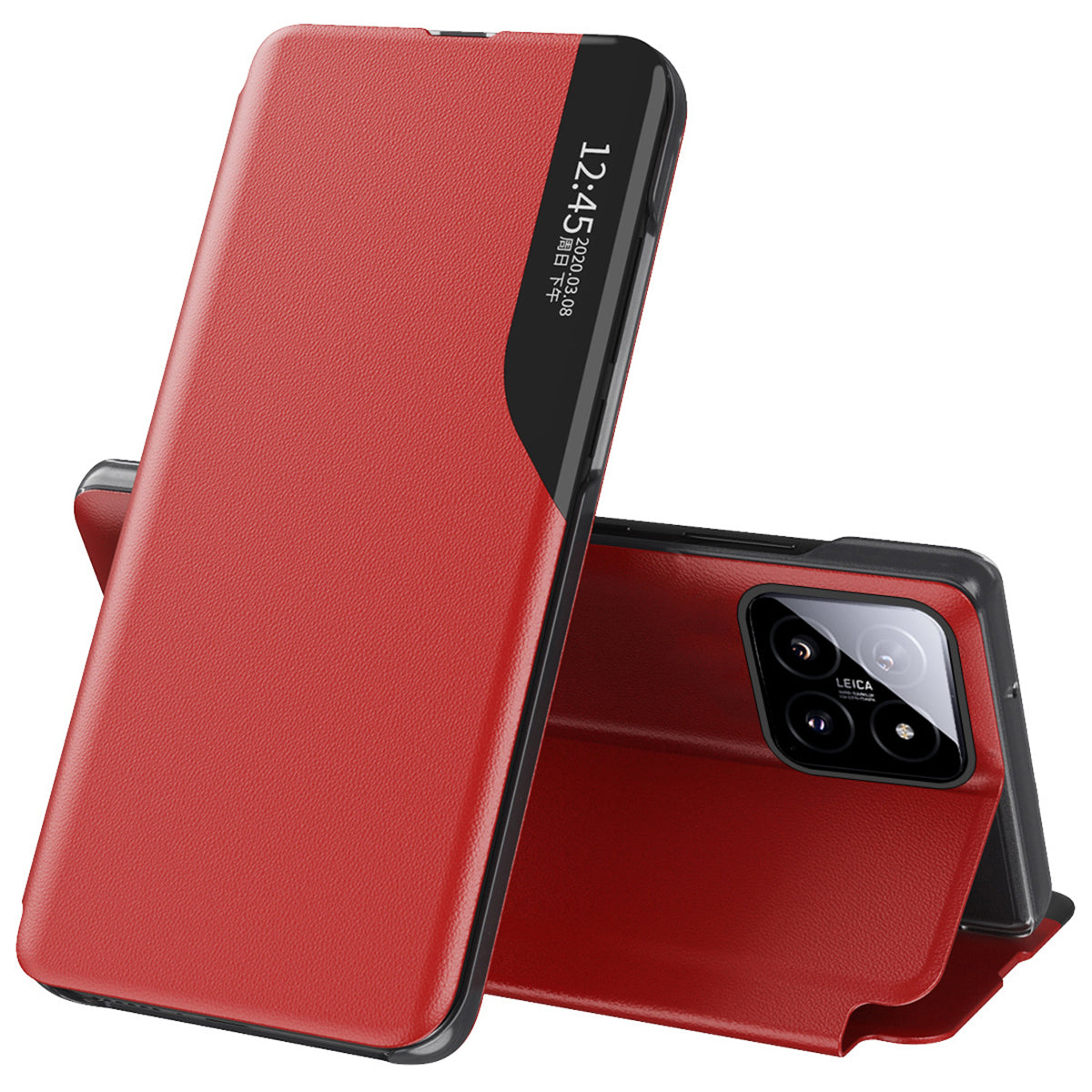 For Xiaomi 14 Case View Window PU Leather Flip Phone Cover