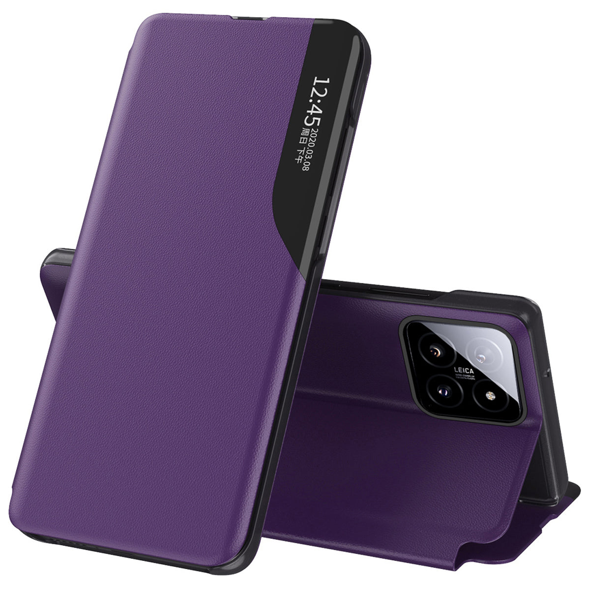 For Xiaomi 14 Case View Window PU Leather Flip Phone Cover