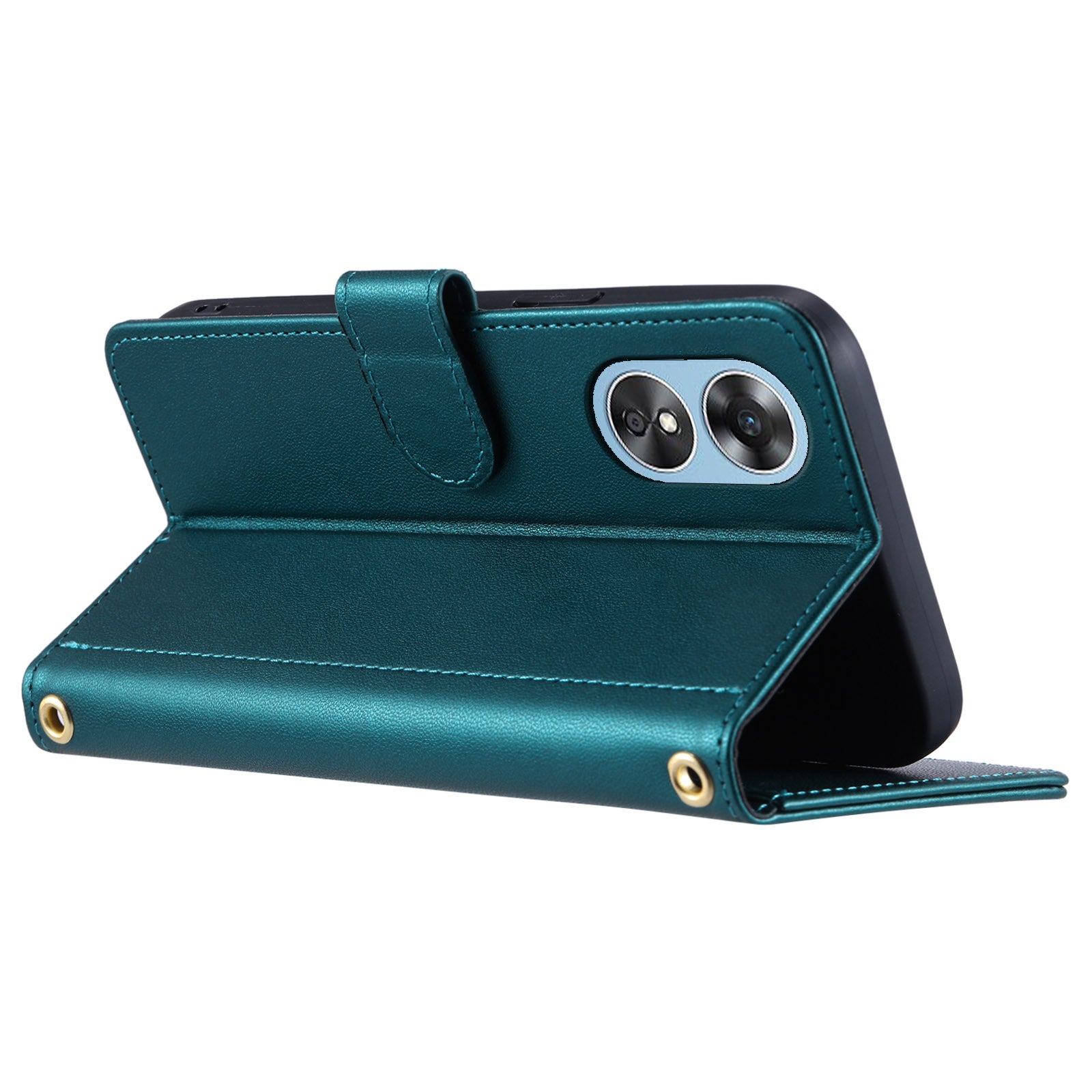 For Oppo A58 4G Case PU Leather Flip Stand View Crossbody Phone Cover