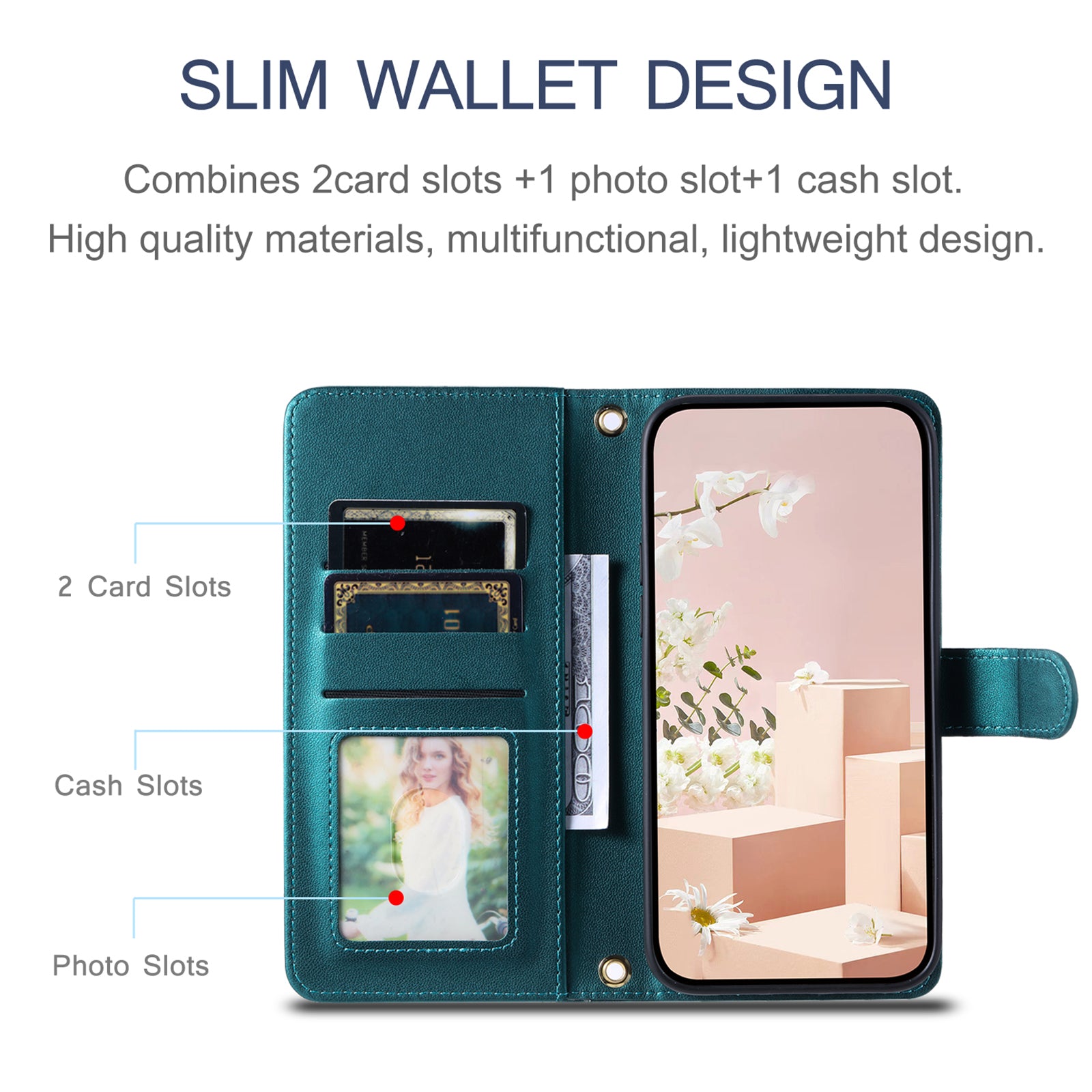 For Oppo A58 4G Case PU Leather Flip Stand View Crossbody Phone Cover