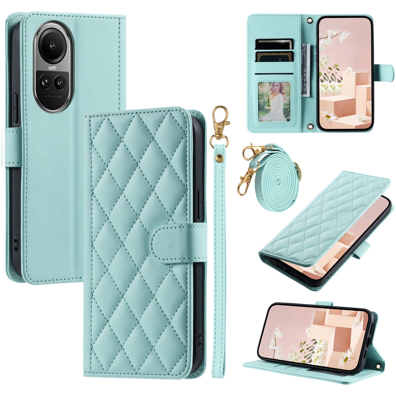 For Oppo Reno10 5G (Global) / Reno10 Pro 5G (Global) Case PU Leather Flip Stand Phone Cover