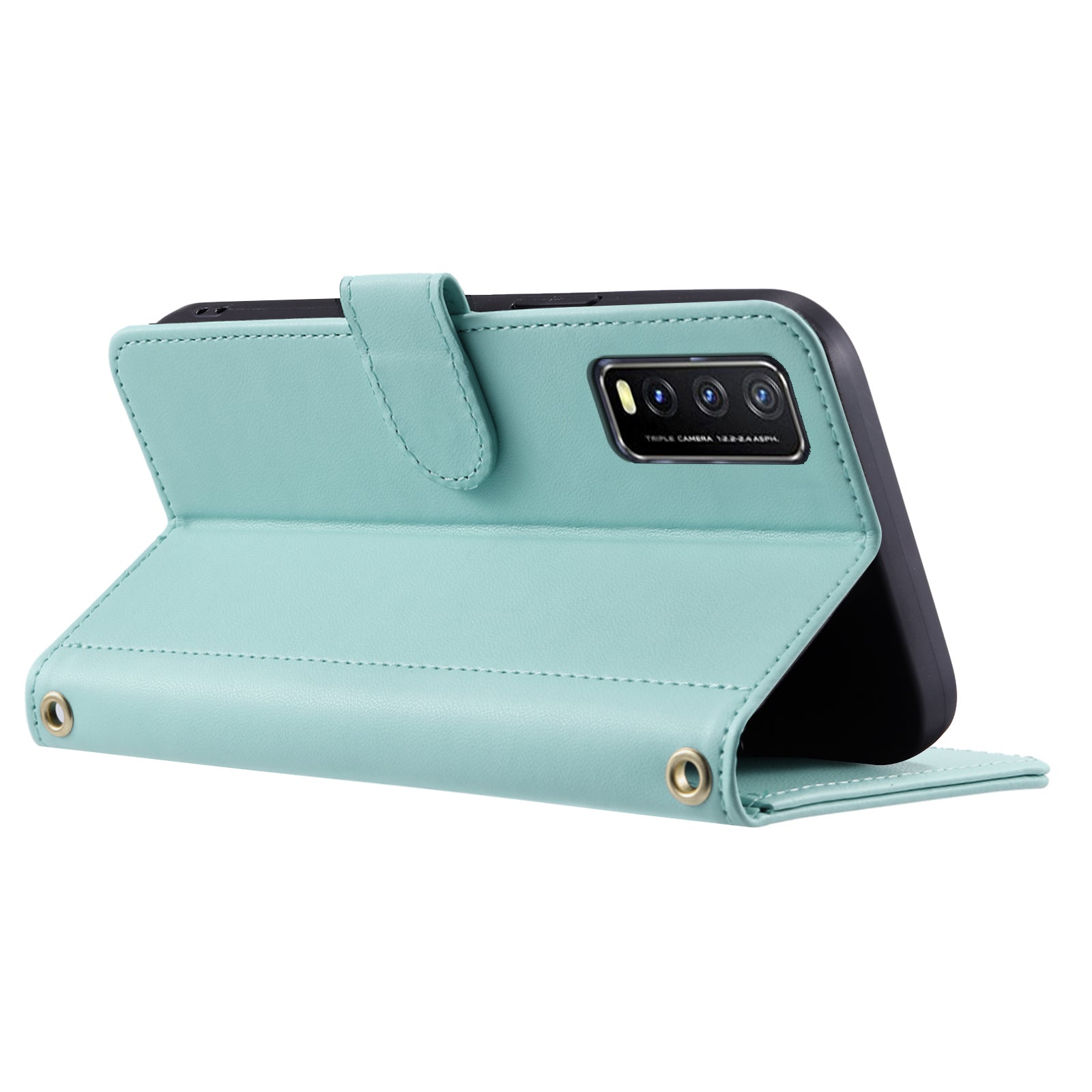 For vivo Y20 / Y20i / Y20s / Y20A / Y20G / Y11s / Y12s / iQOO U1x / Y12a Case Leather Wallet Flip Phone Cover with Shoulder Strap