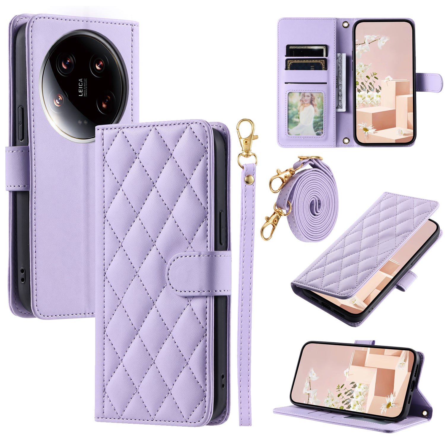 For Xiaomi 14 Ultra Wallet Case PU Leather Flip Stand View Phone Cover