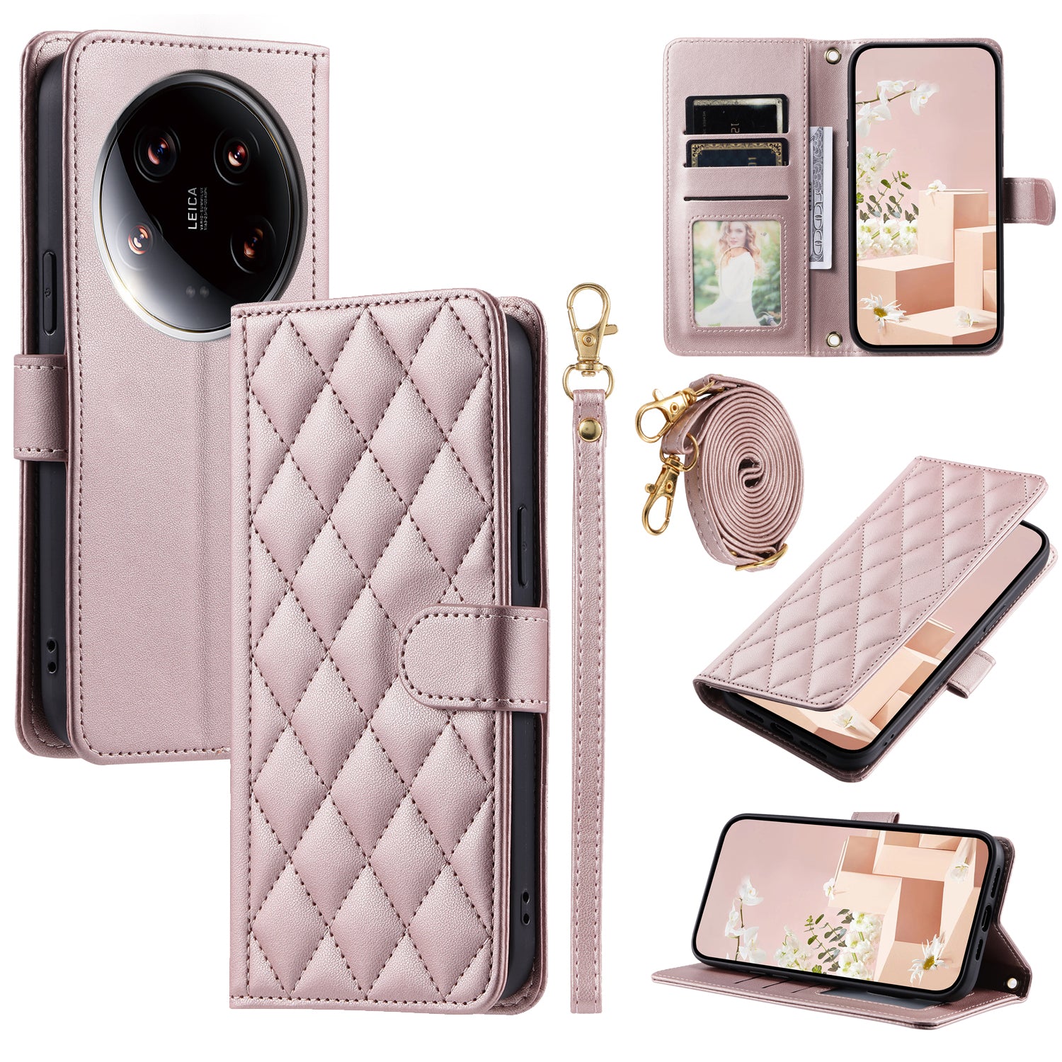 For Xiaomi 14 Ultra Wallet Case PU Leather Flip Stand View Phone Cover