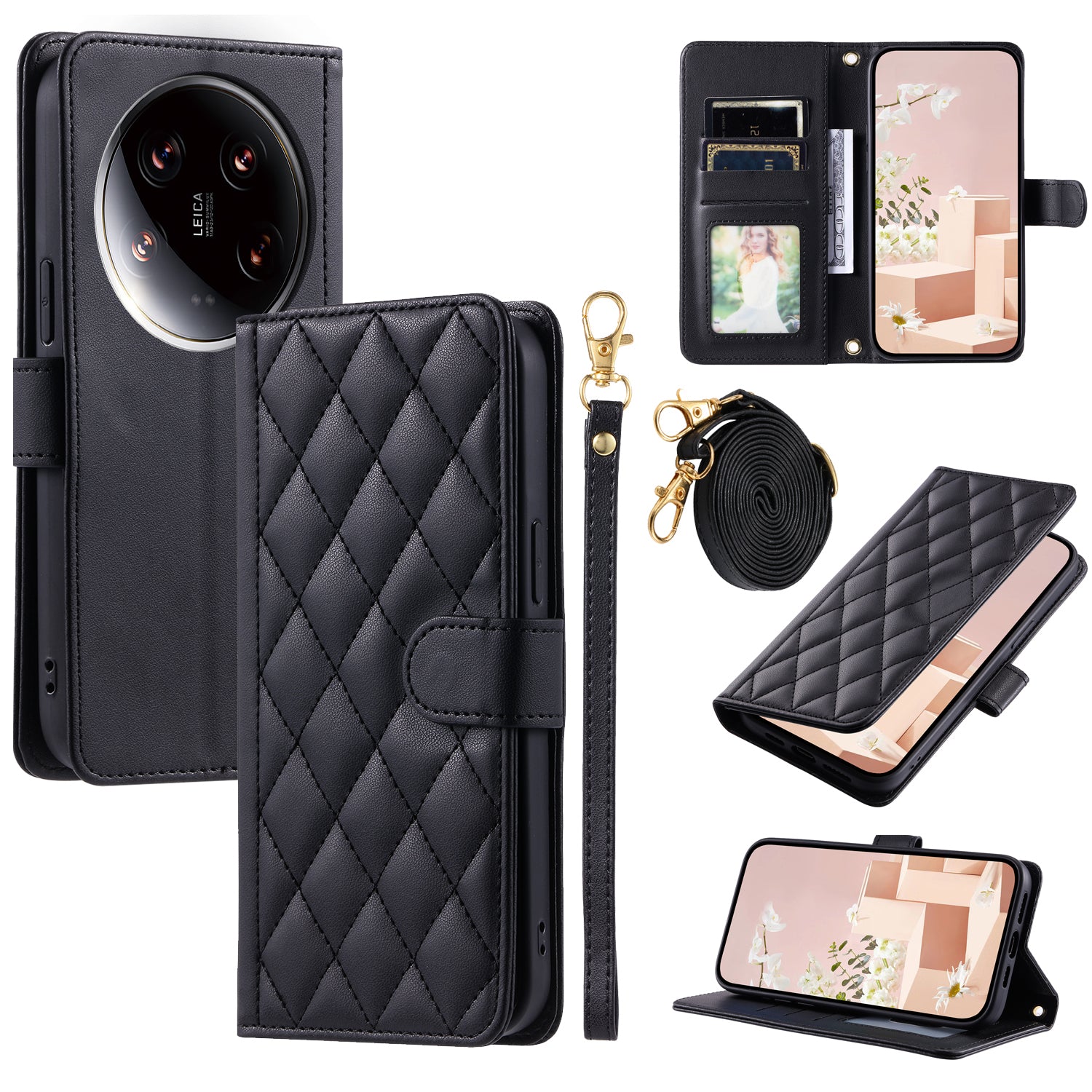 For Xiaomi 14 Ultra Wallet Case PU Leather Flip Stand View Phone Cover