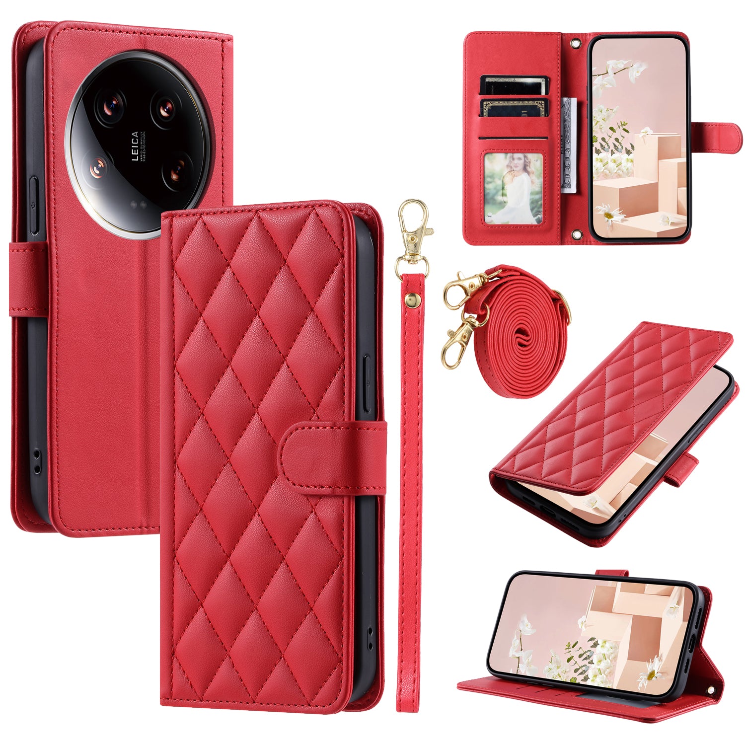 For Xiaomi 14 Ultra Wallet Case PU Leather Flip Stand View Phone Cover