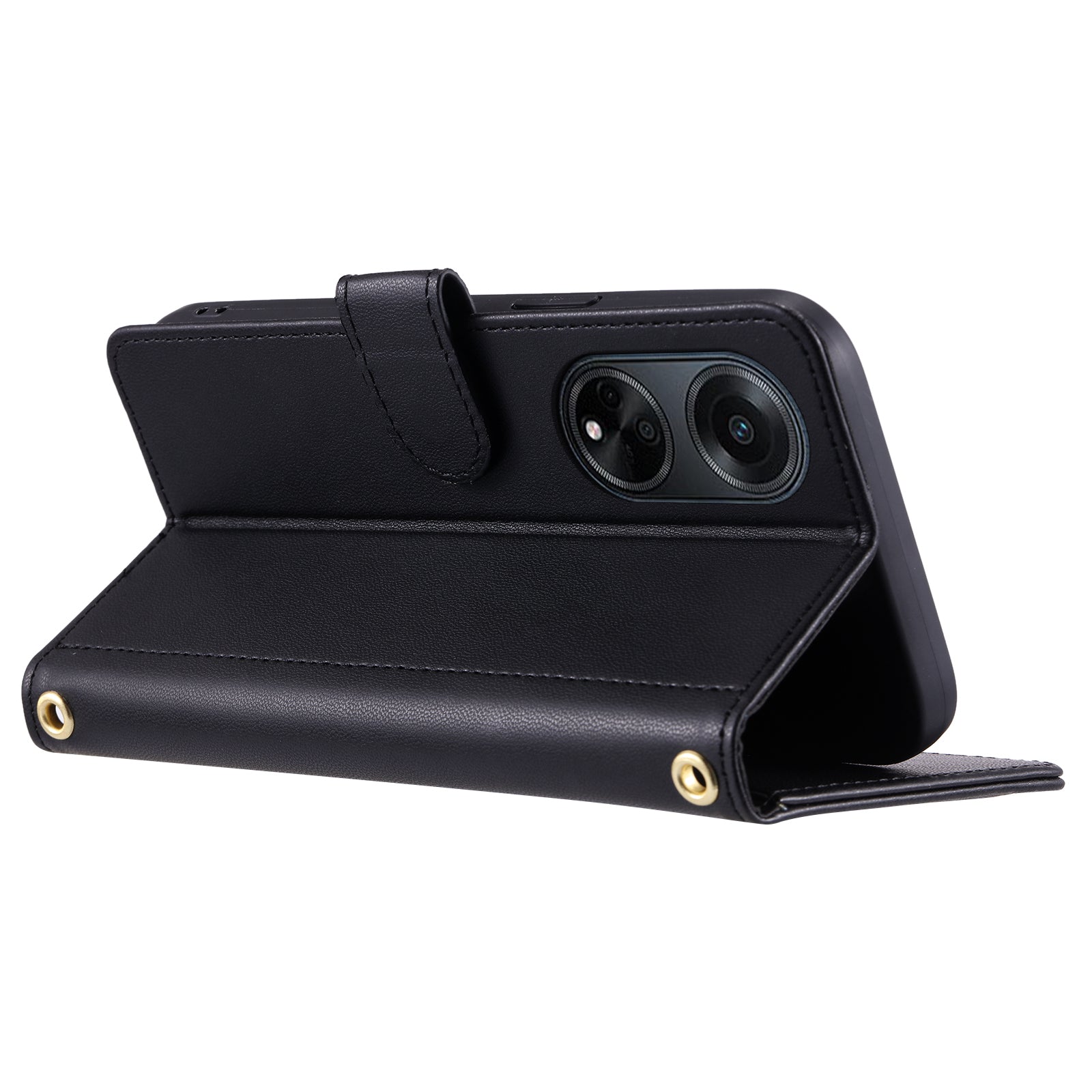 For Oppo A98 5G / A1 5G / F23 5G Case Rhombus Grid Phone Wallet Cover with Hand Strap