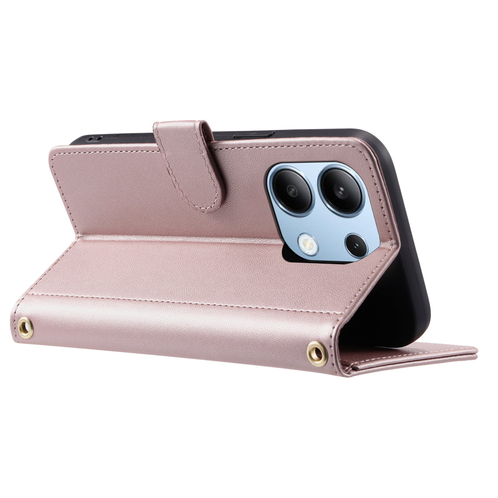 For Xiaomi Redmi Note 13 4G Case Rhombus Grid Leather Phone Cover with Shoulder Strap