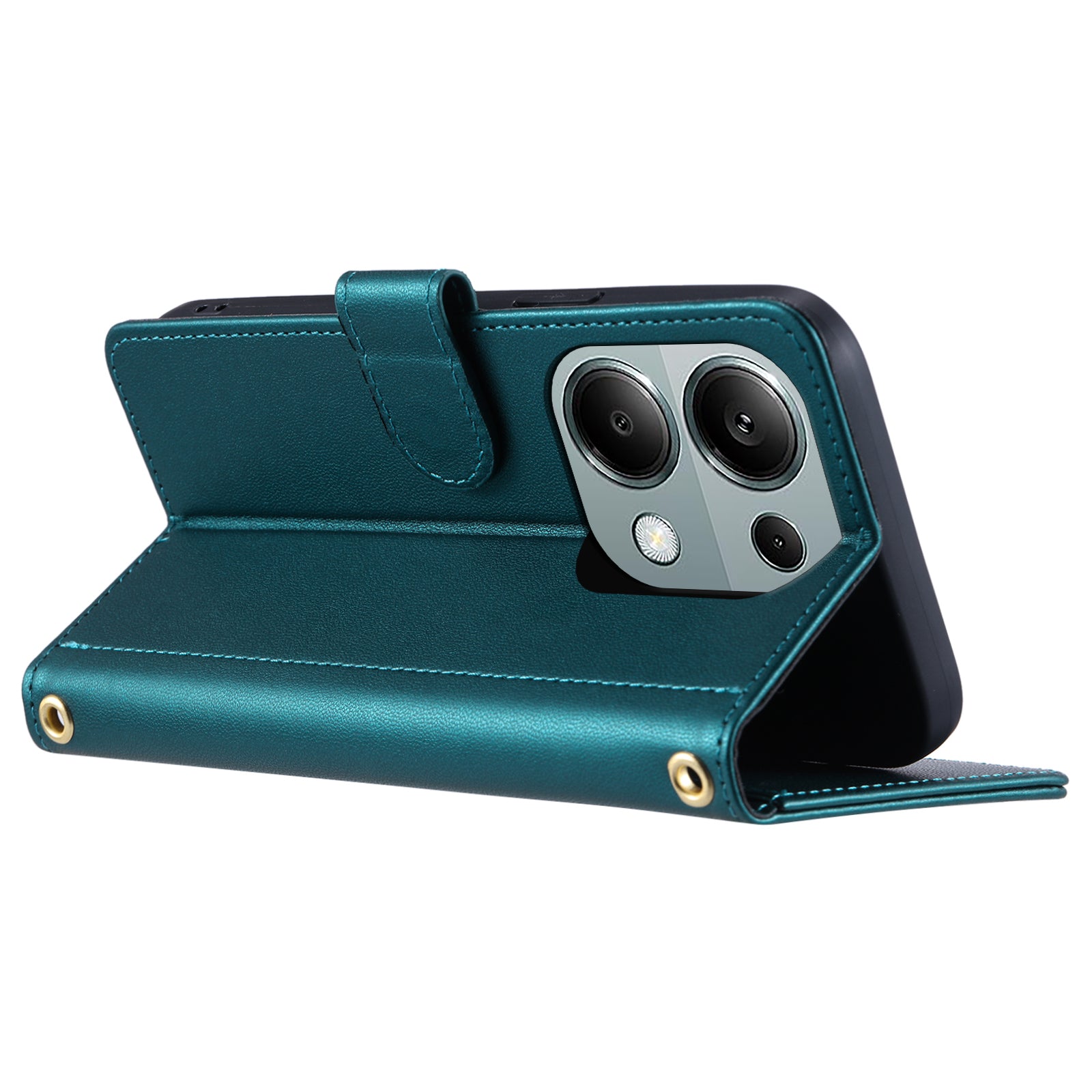 For Xiaomi Redmi Note 13 Pro 4G / Poco M6 Pro 4G Magnetic Phone Case Leather Rhombus Grid Stand Cover