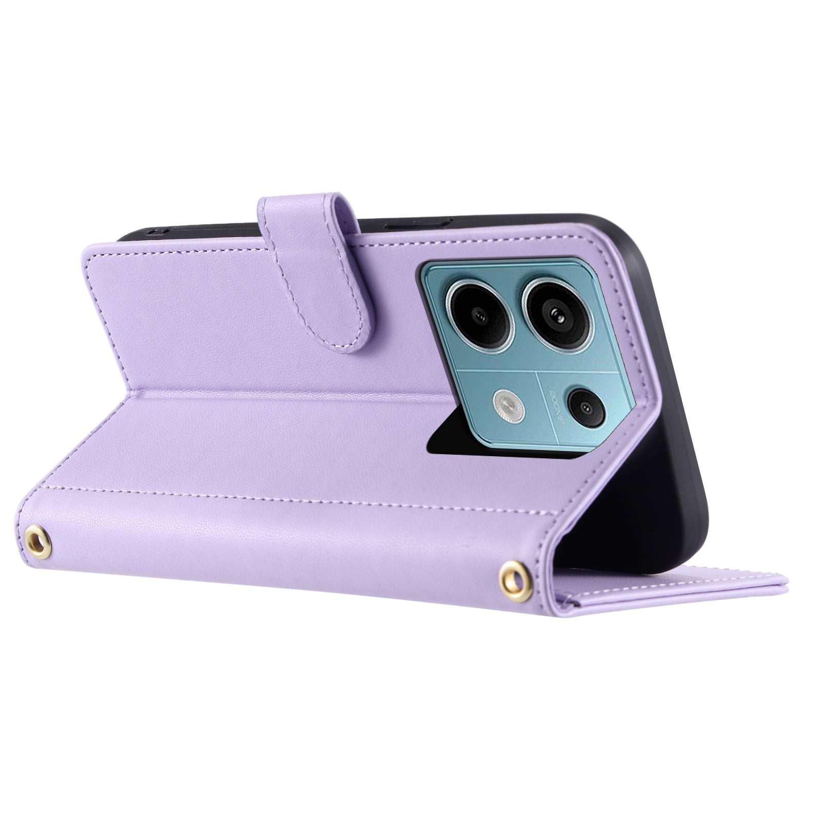 For Xiaomi Redmi Note 13 Pro 5G / Poco X6 5G Leather Case Rhombus Grid Card Holder Phone Cover