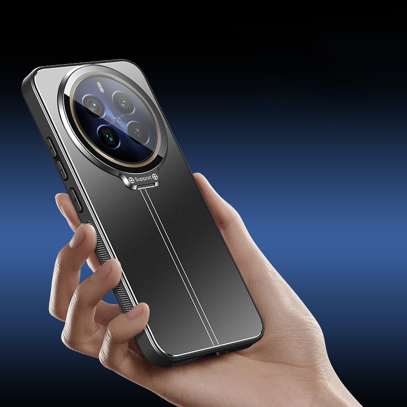For Realme 12 Pro 5G / 12 Pro+ 5G Case Built-in Lens Film PC+TPU Phone Cover Support Magnetic Car Mount
