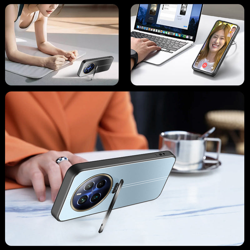 For Realme 12 Pro 5G / 12 Pro+ 5G Case Built-in Lens Film PC+TPU Phone Cover Support Magnetic Car Mount