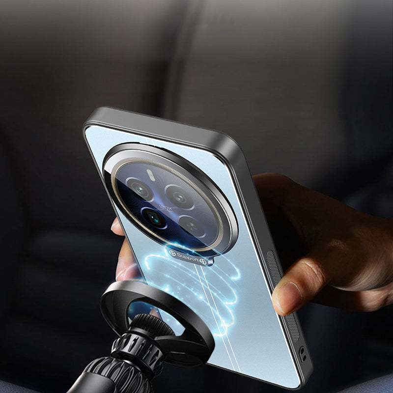 For Realme 12 Pro 5G / 12 Pro+ 5G Case Built-in Lens Film PC+TPU Phone Cover Support Magnetic Car Mount