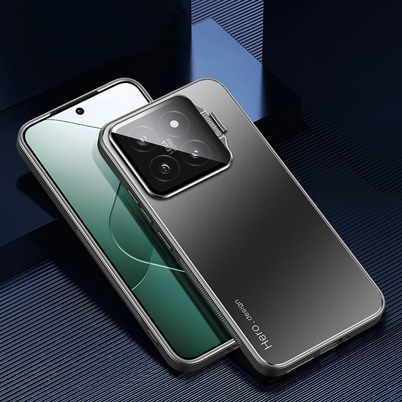 For Xiaomi 14 Case Lens Guard Kickstand PC+TPU Phone Cover Support Magnetic Car Mount