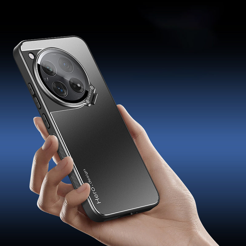 For OnePlus 12 5G Case Built-in Lens Film Hidden Kickstand Phone Cover Support Magnetic Car Mount