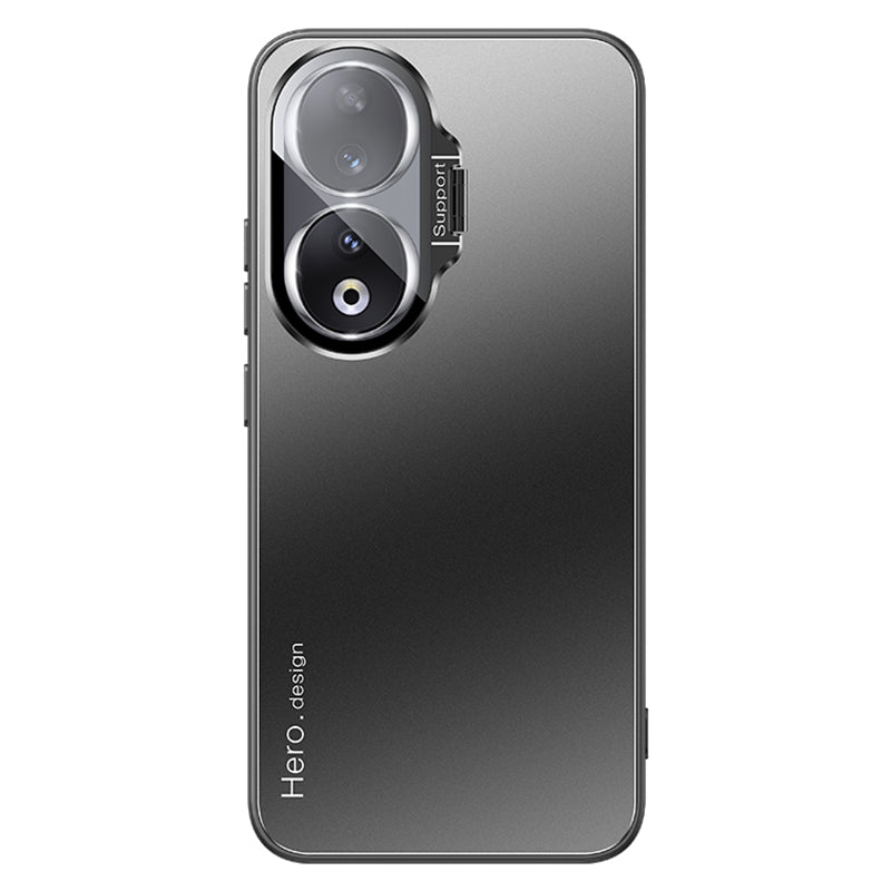 For Honor 90 Metal Lens Frame Kickstand PC+TPU Phone Cover Works with Magnetic Car Mount