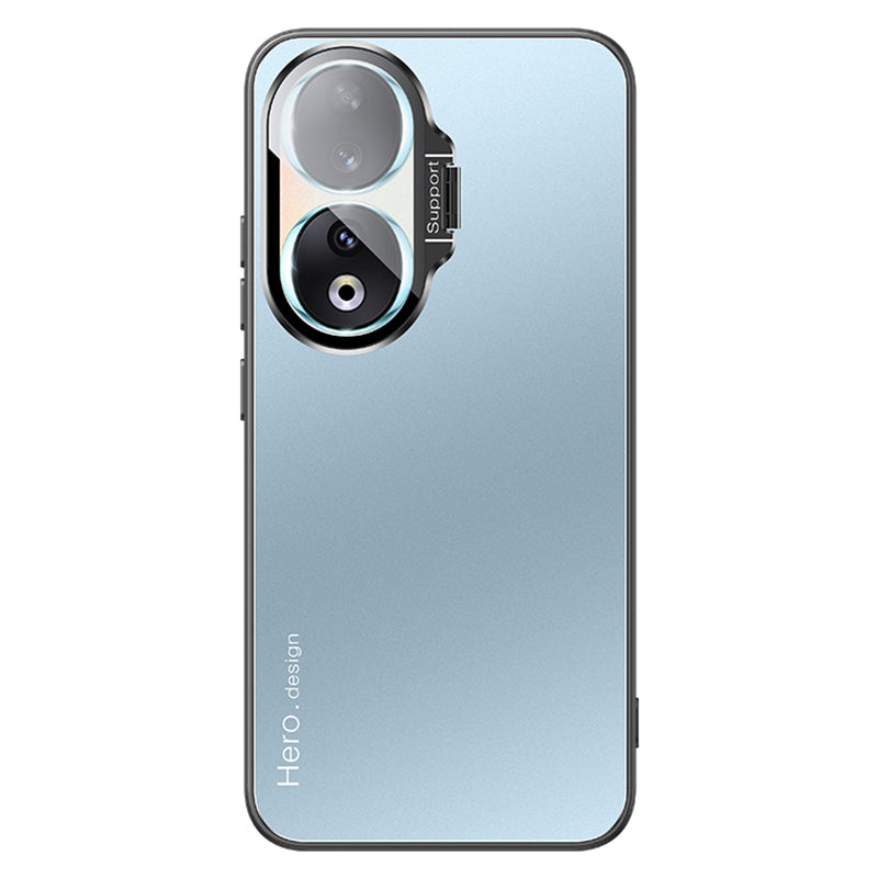 For Honor 90 Metal Lens Frame Kickstand PC+TPU Phone Cover Works with Magnetic Car Mount