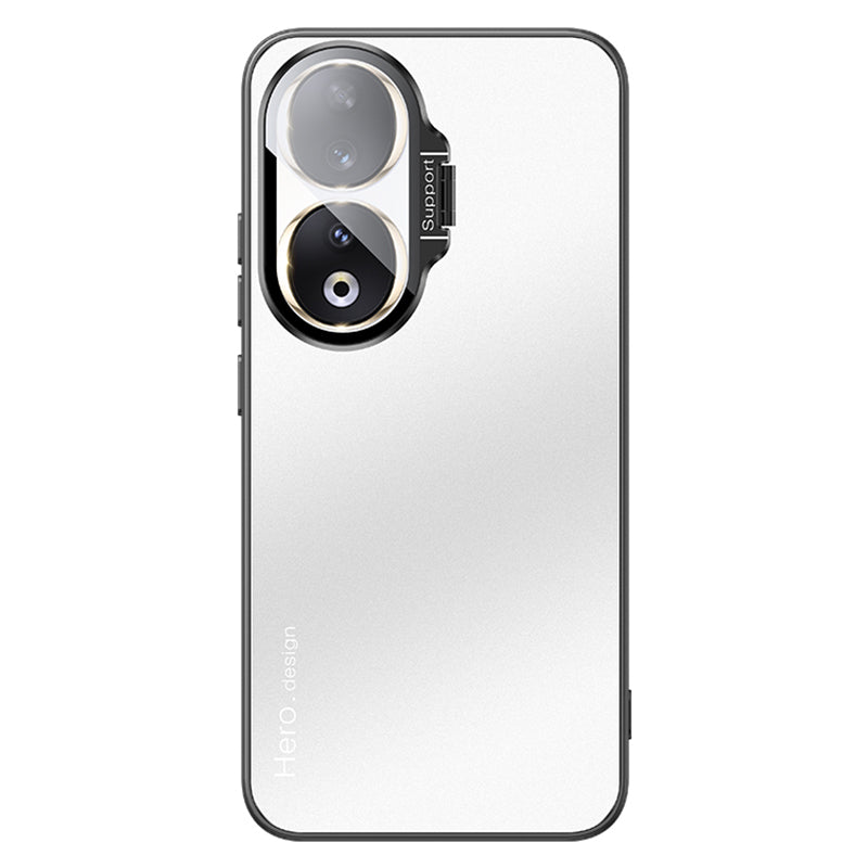 For Honor 90 Metal Lens Frame Kickstand PC+TPU Phone Cover Works with Magnetic Car Mount