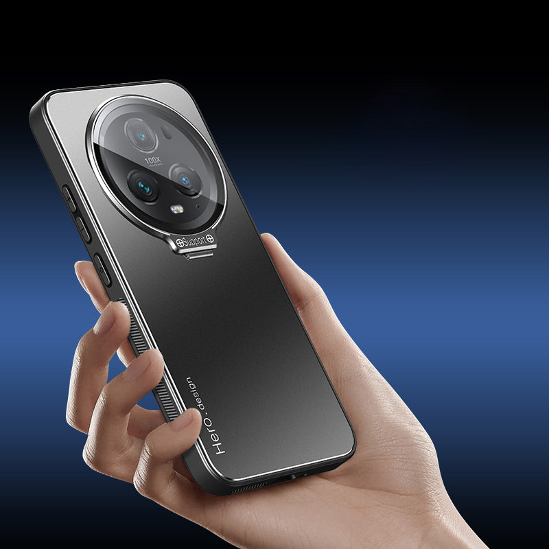 For Honor Magic5 Pro Cell Phone Case Works with Magnetic Car Mount Hidden Kickstand Back Cover