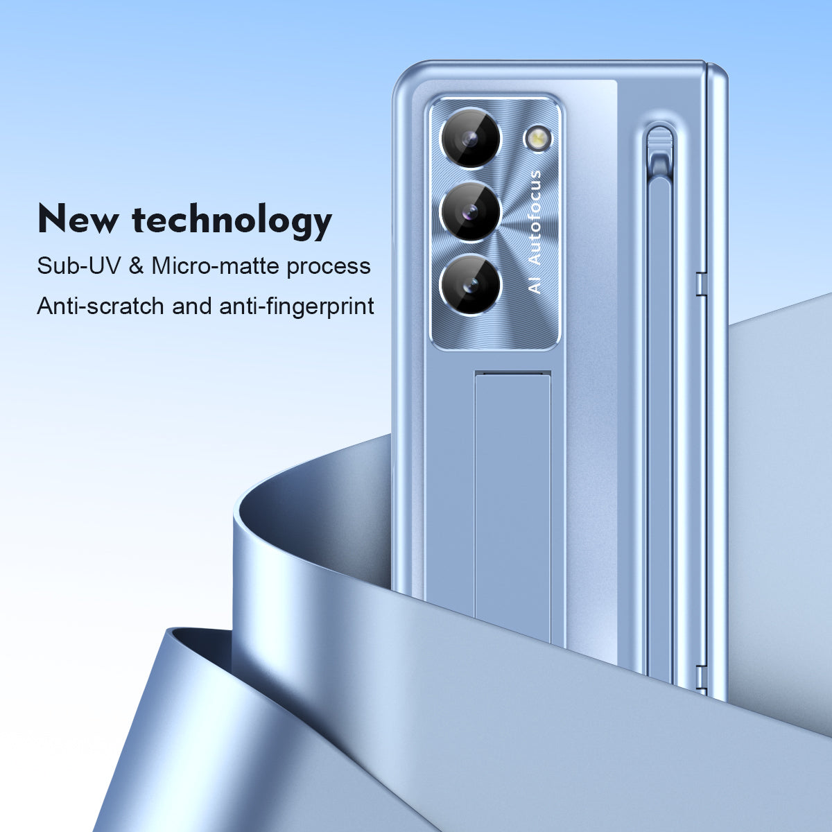 For Samsung Galaxy Z Fold6 5G Kickstand Case Hinge PC Phone Cover with Tempered Glass Film / Stylus