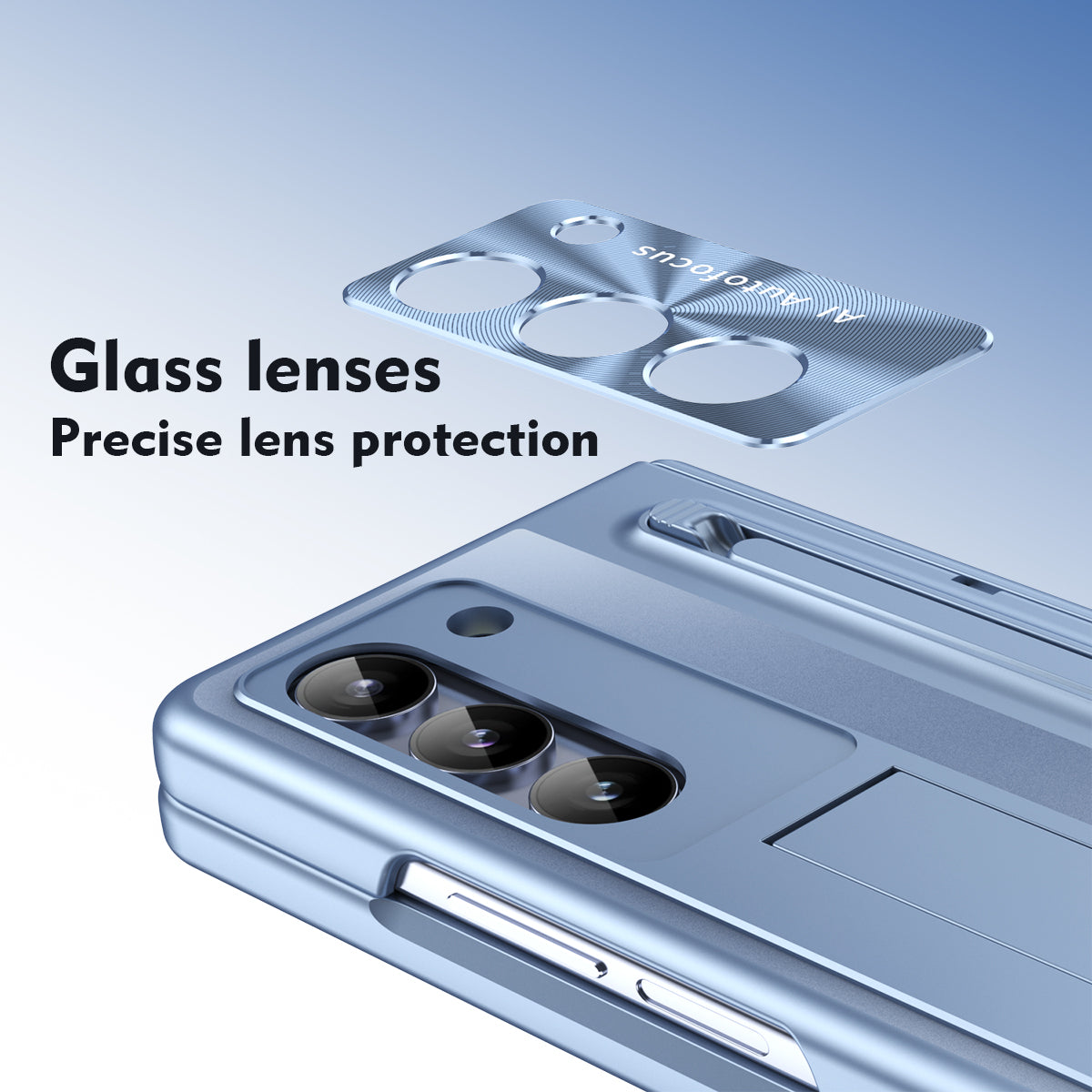 For Samsung Galaxy Z Fold6 5G Kickstand Case Hinge PC Phone Cover with Tempered Glass Film / Stylus