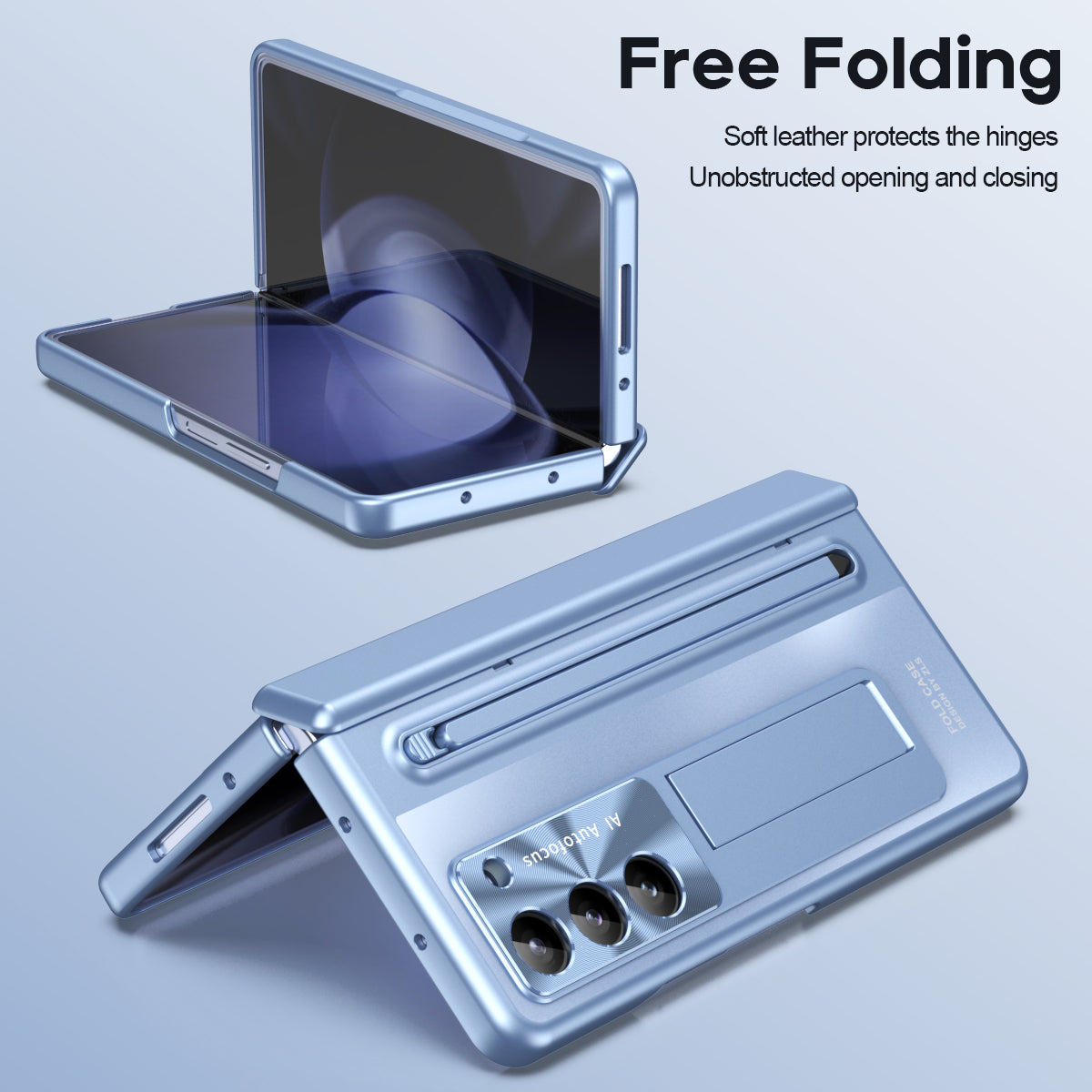 For Samsung Galaxy Z Fold6 5G Kickstand Case Hinge PC Phone Cover with Tempered Glass Film / Stylus