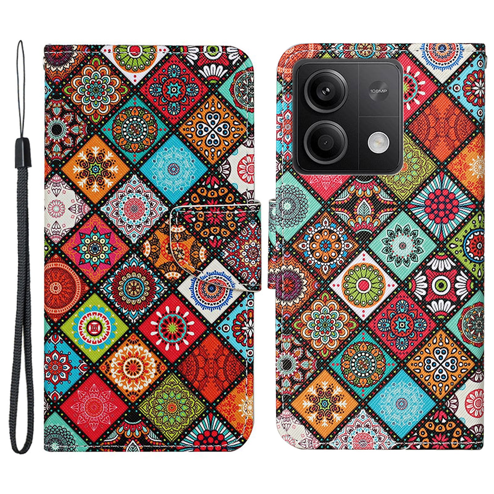 For Xiaomi Redmi Note 13 5G Case Pattern Printing Protective Leather Folio Phone Cover