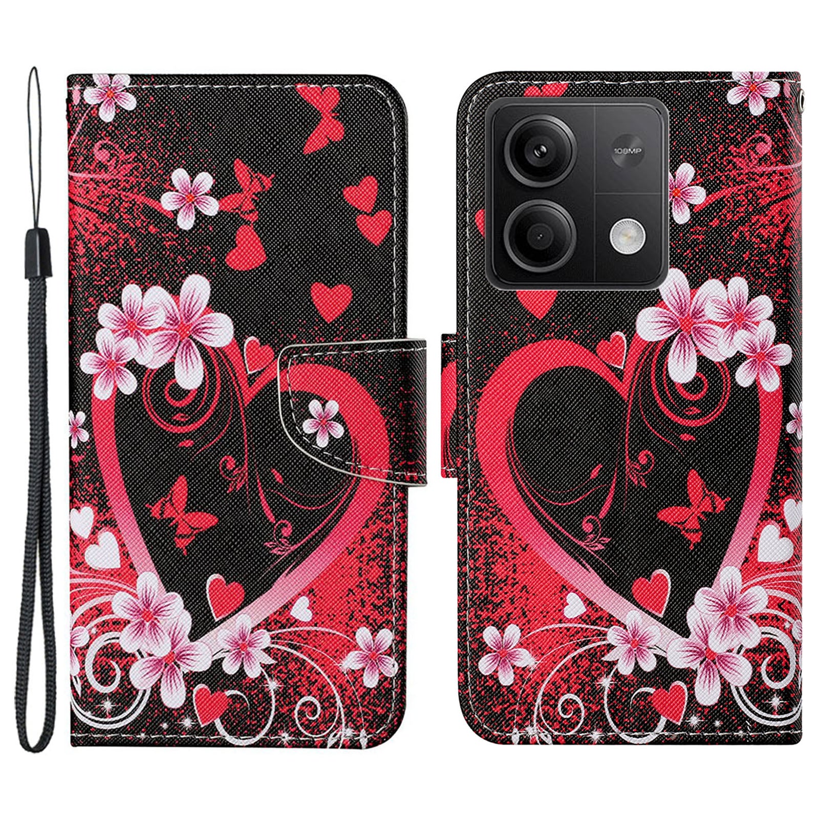 For Xiaomi Redmi Note 13 5G Case Pattern Printing Protective Leather Folio Phone Cover