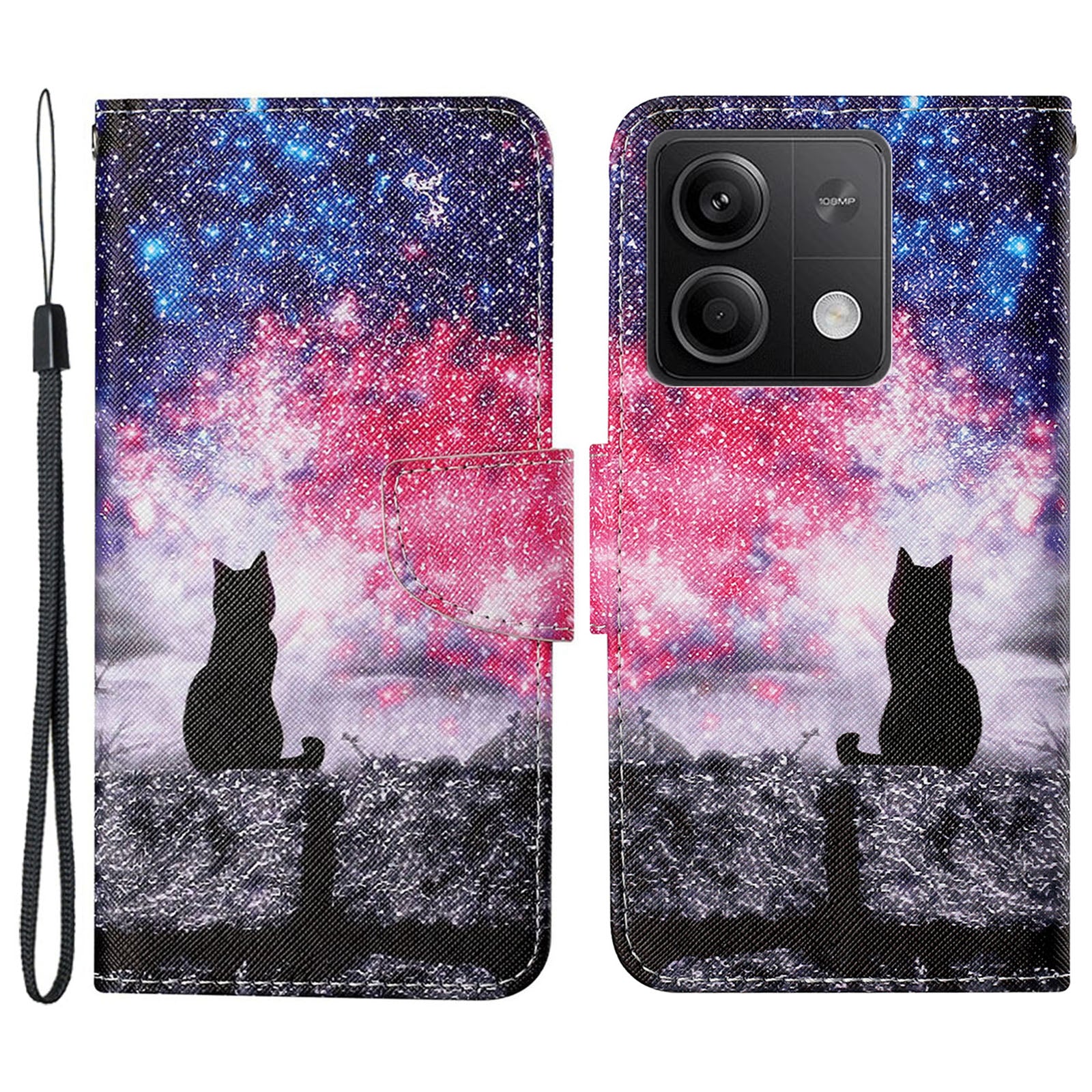 For Xiaomi Redmi Note 13 5G Case Pattern Printing Protective Leather Folio Phone Cover