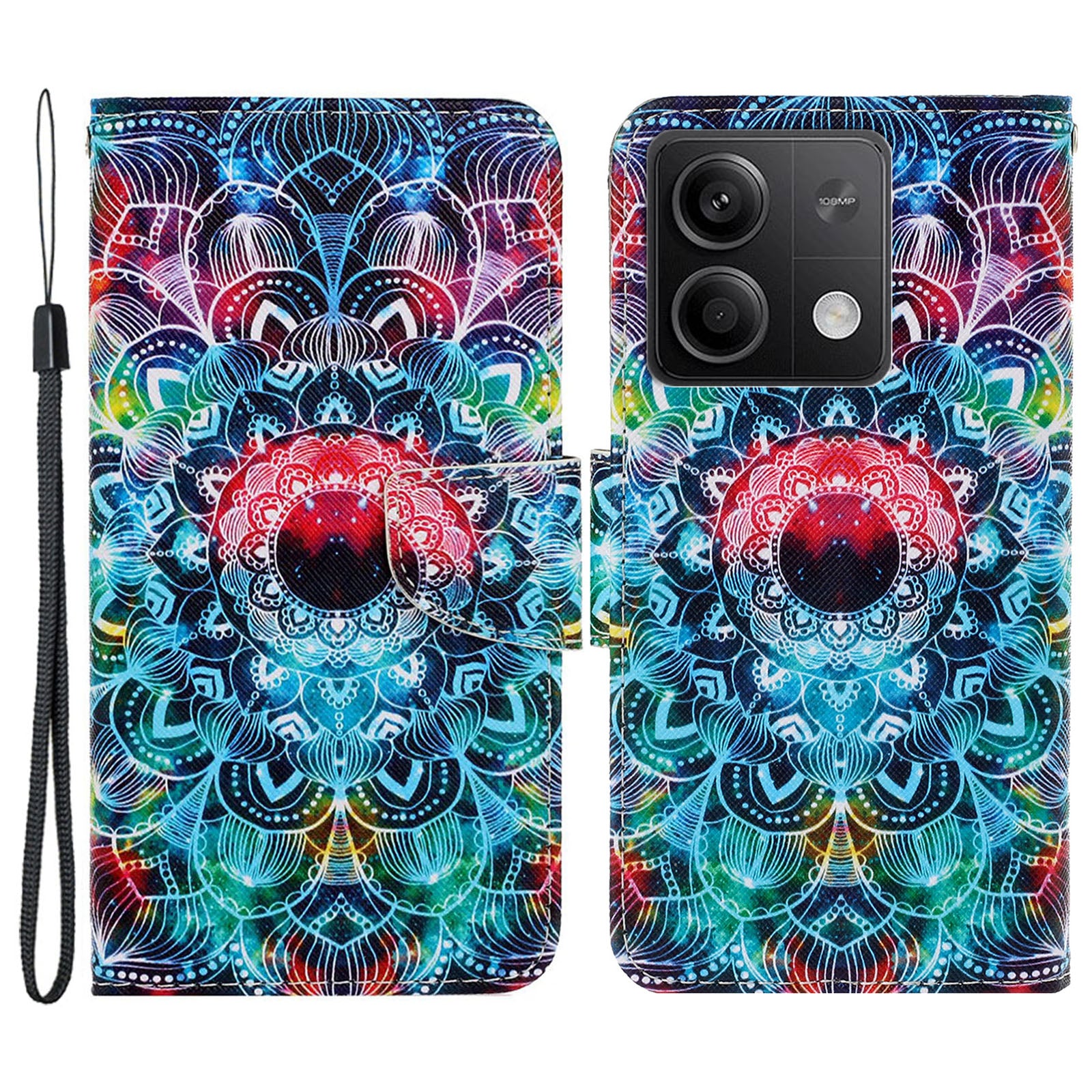For Xiaomi Redmi Note 13 5G Case Pattern Printing Protective Leather Folio Phone Cover