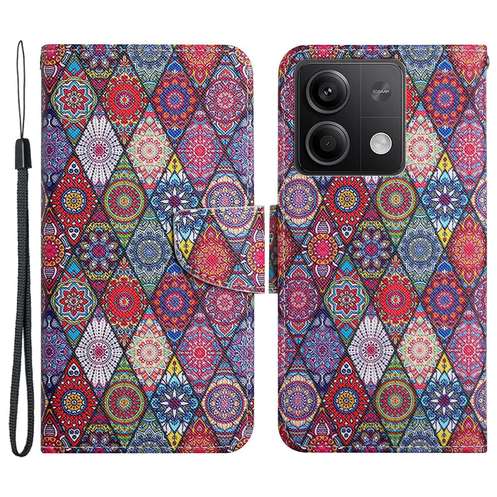 For Xiaomi Redmi Note 13 5G Case Pattern Printing Protective Leather Folio Phone Cover
