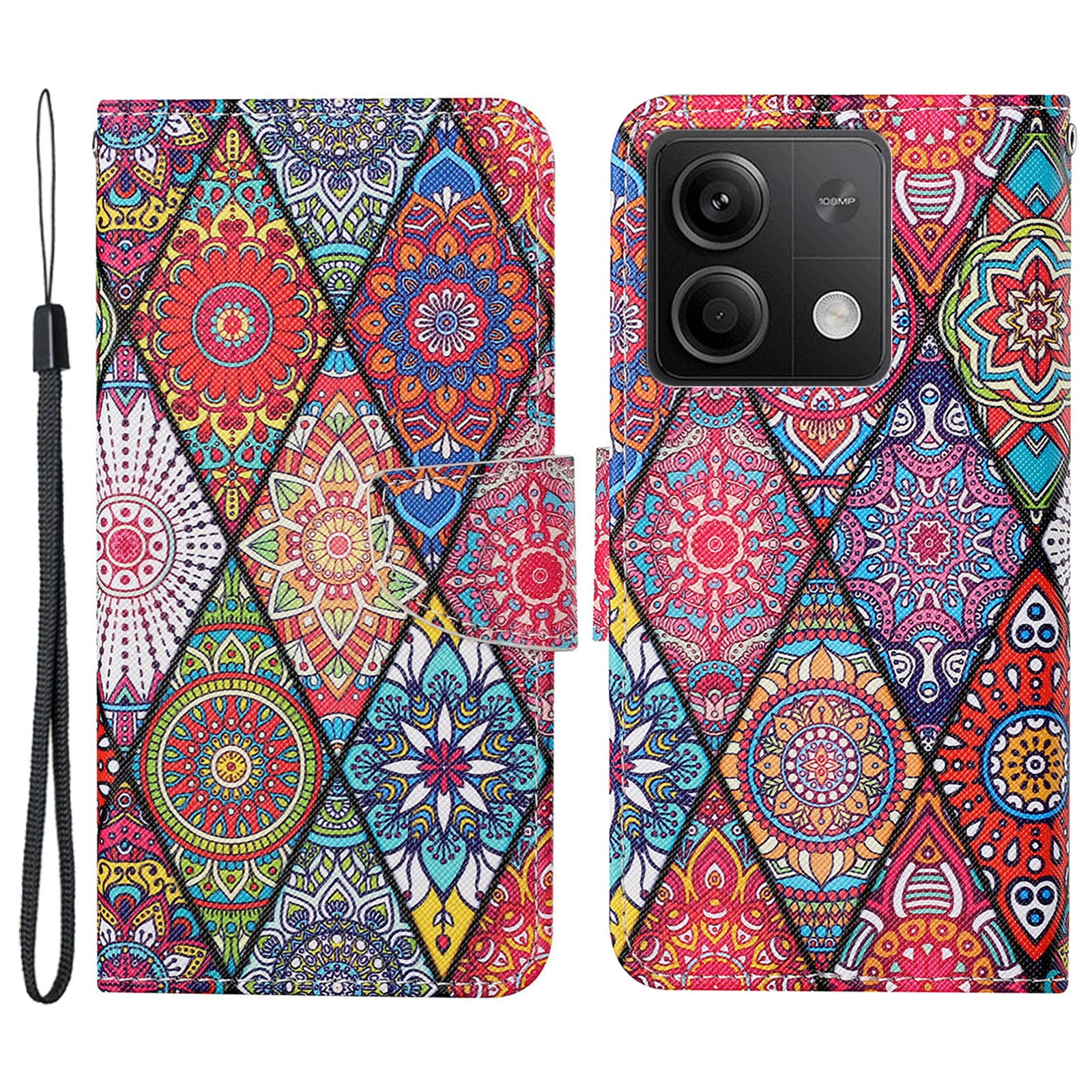 For Xiaomi Redmi Note 13 5G Case Pattern Printing Protective Leather Folio Phone Cover