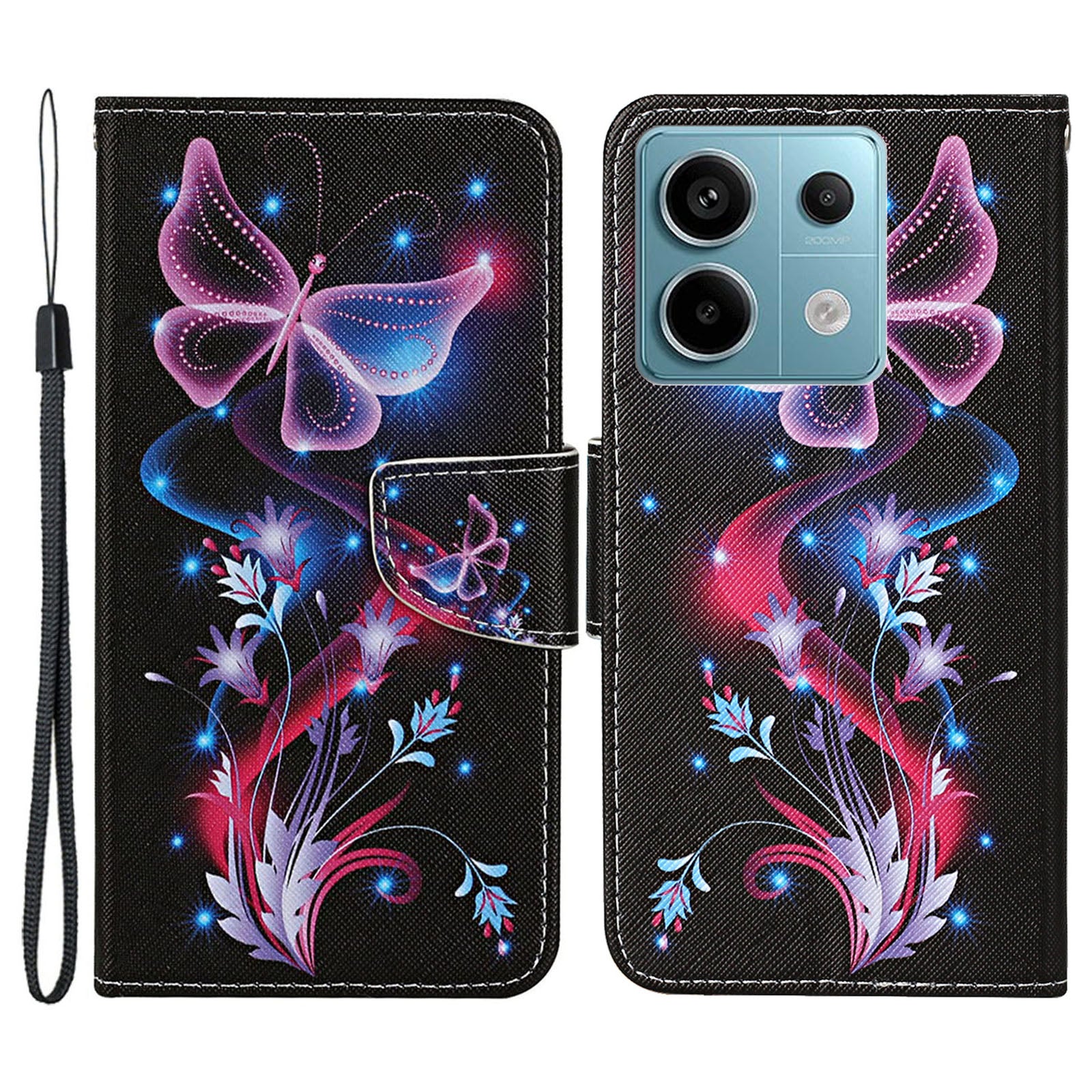 For Xiaomi Redmi Note 13 Pro 5G / Poco X6 5G Wallet Case Pattern Print Leather Phone Cover