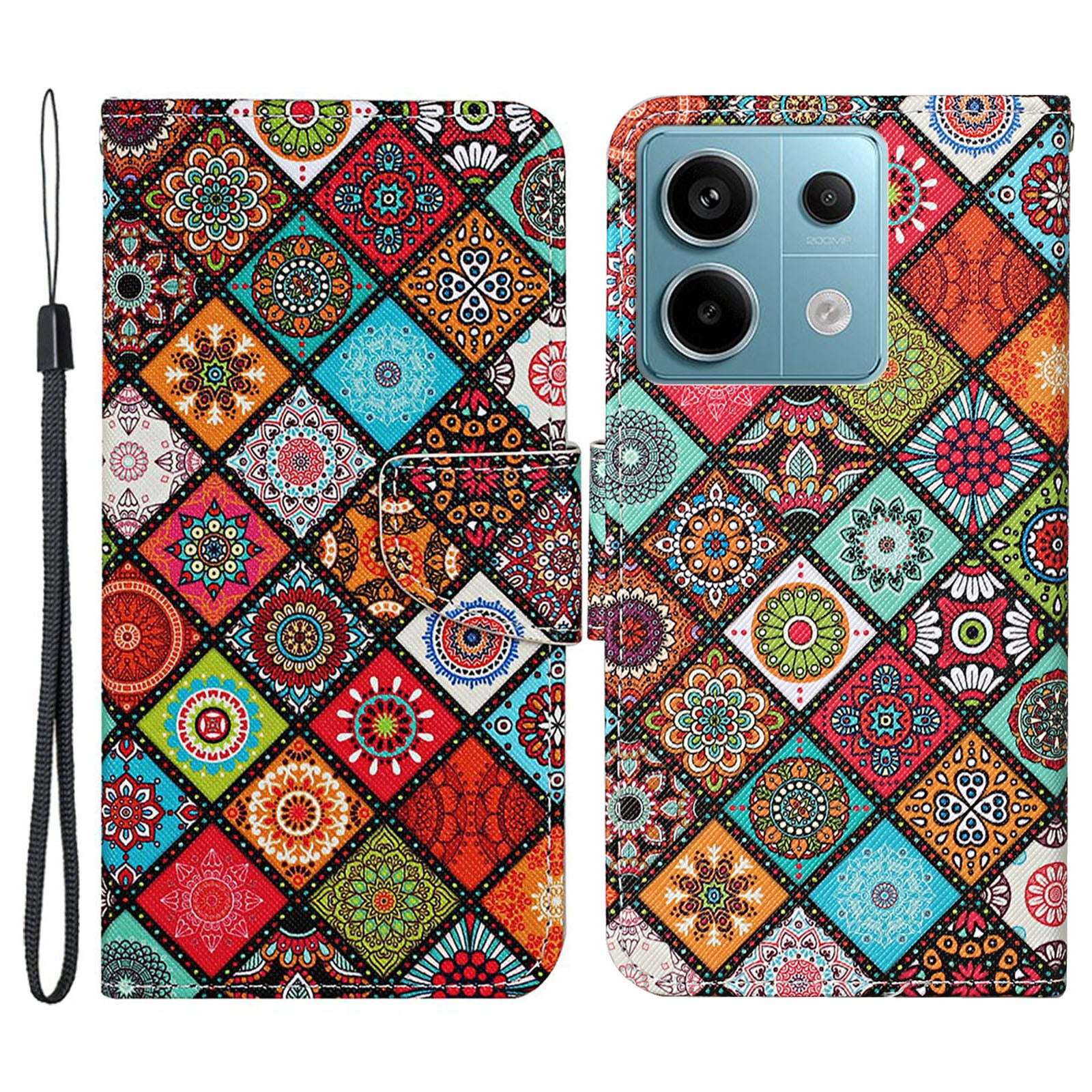 For Xiaomi Redmi Note 13 Pro 5G / Poco X6 5G Wallet Case Pattern Print Leather Phone Cover